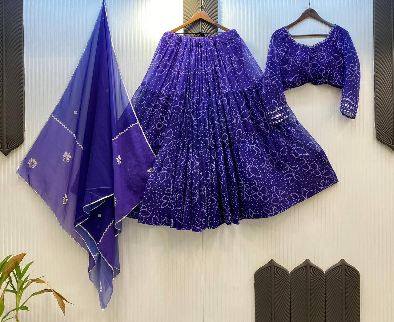 Traditional Navratri Lehenga Choli Set β Mirror Work Design