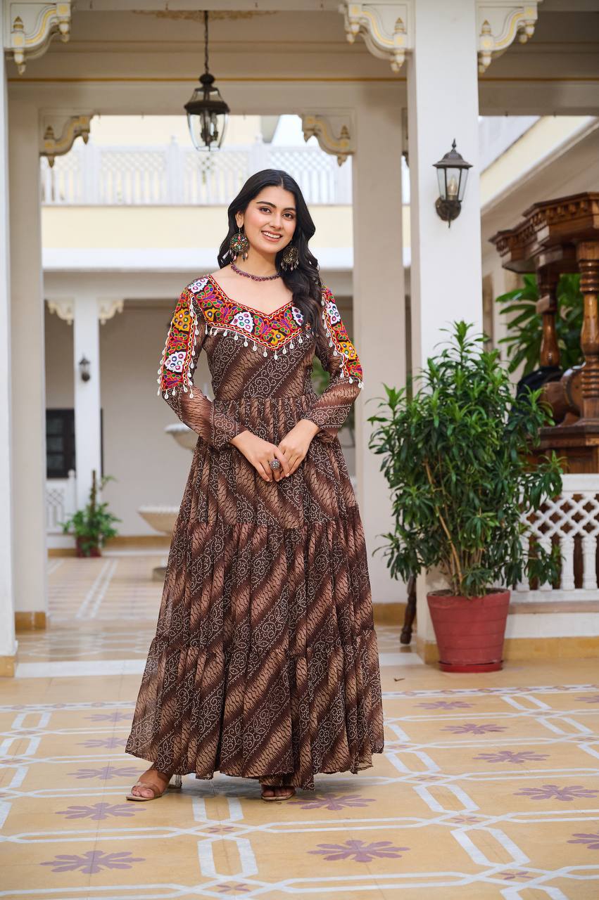 Rajrang Garba Glamour Mirror And Bandhani Magic Gown