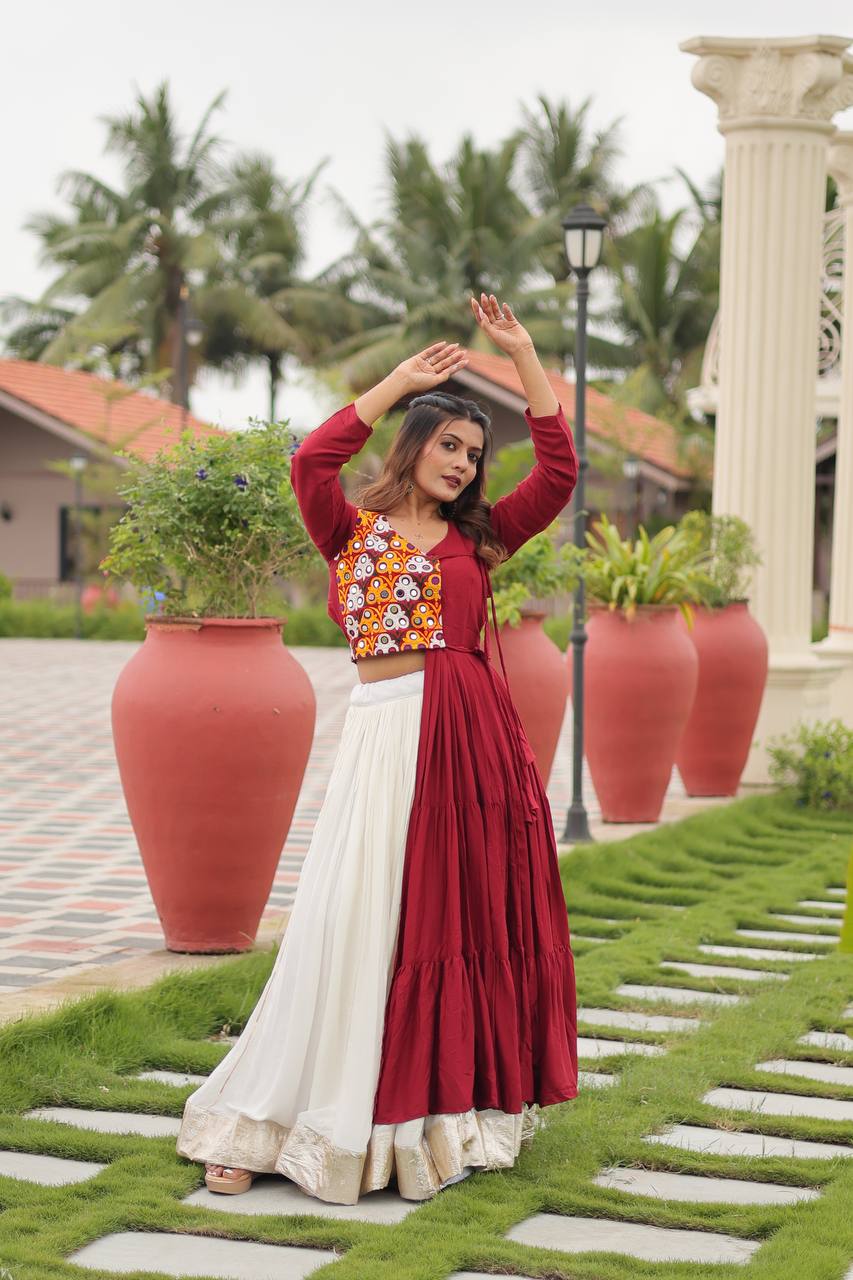 Mehira Magic Mirror Work Heritage Style Lehenga Set