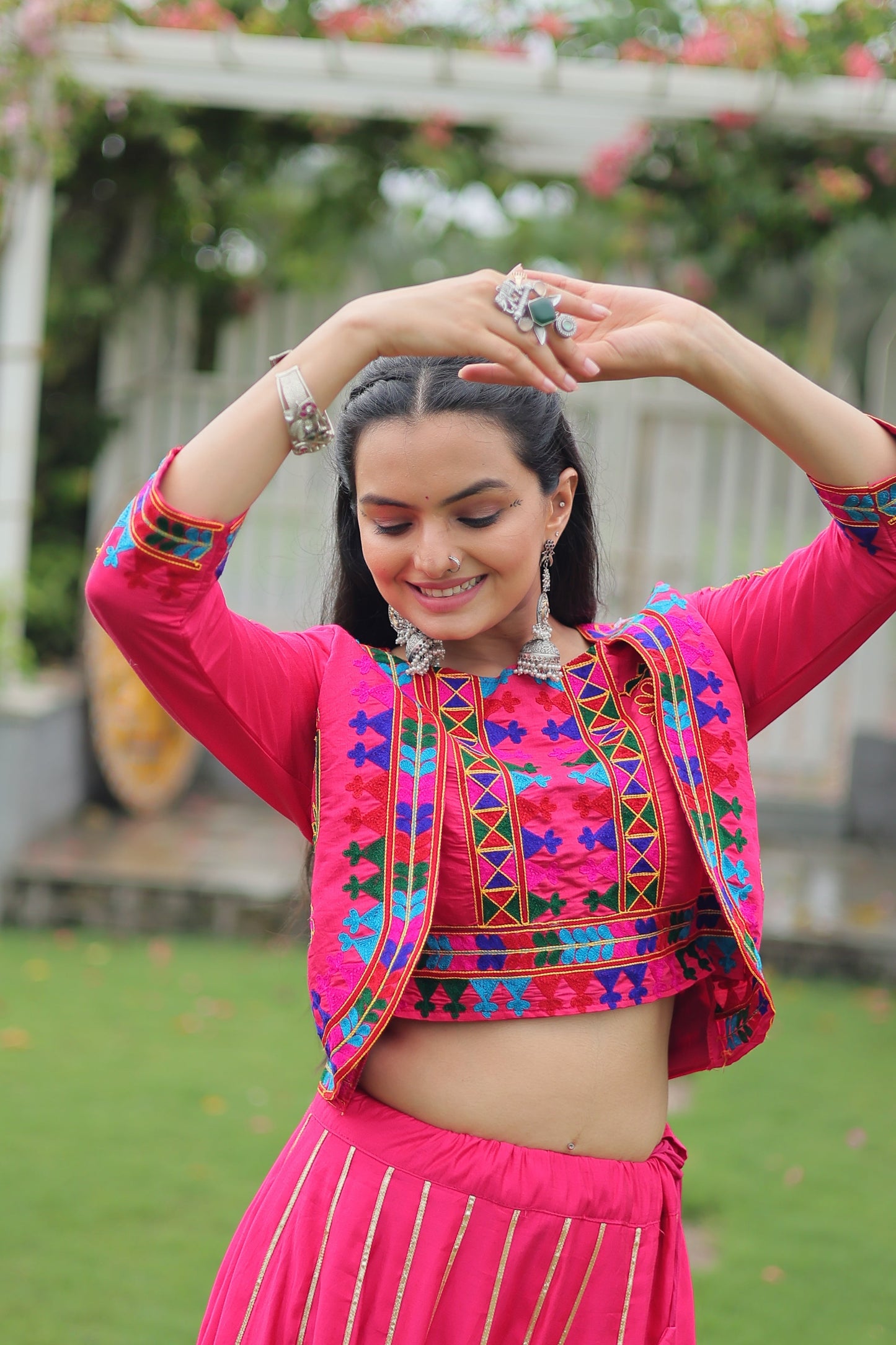 TILTON NAVRATRI SPECIAL GAMTHI EMNBROIDERED LEHENGA CHOLI WITH KOTI