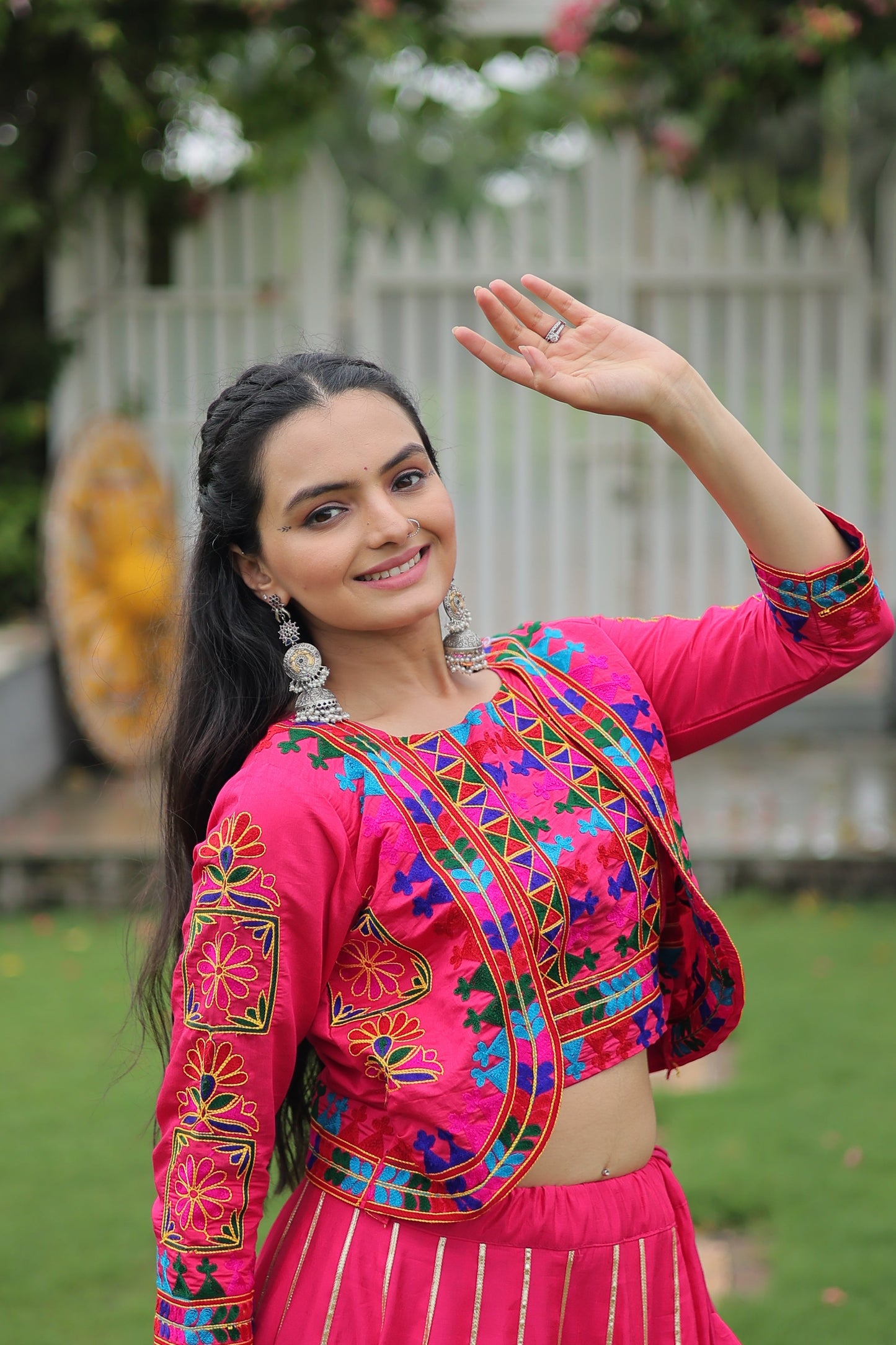TILTON NAVRATRI SPECIAL GAMTHI EMNBROIDERED LEHENGA CHOLI WITH KOTI