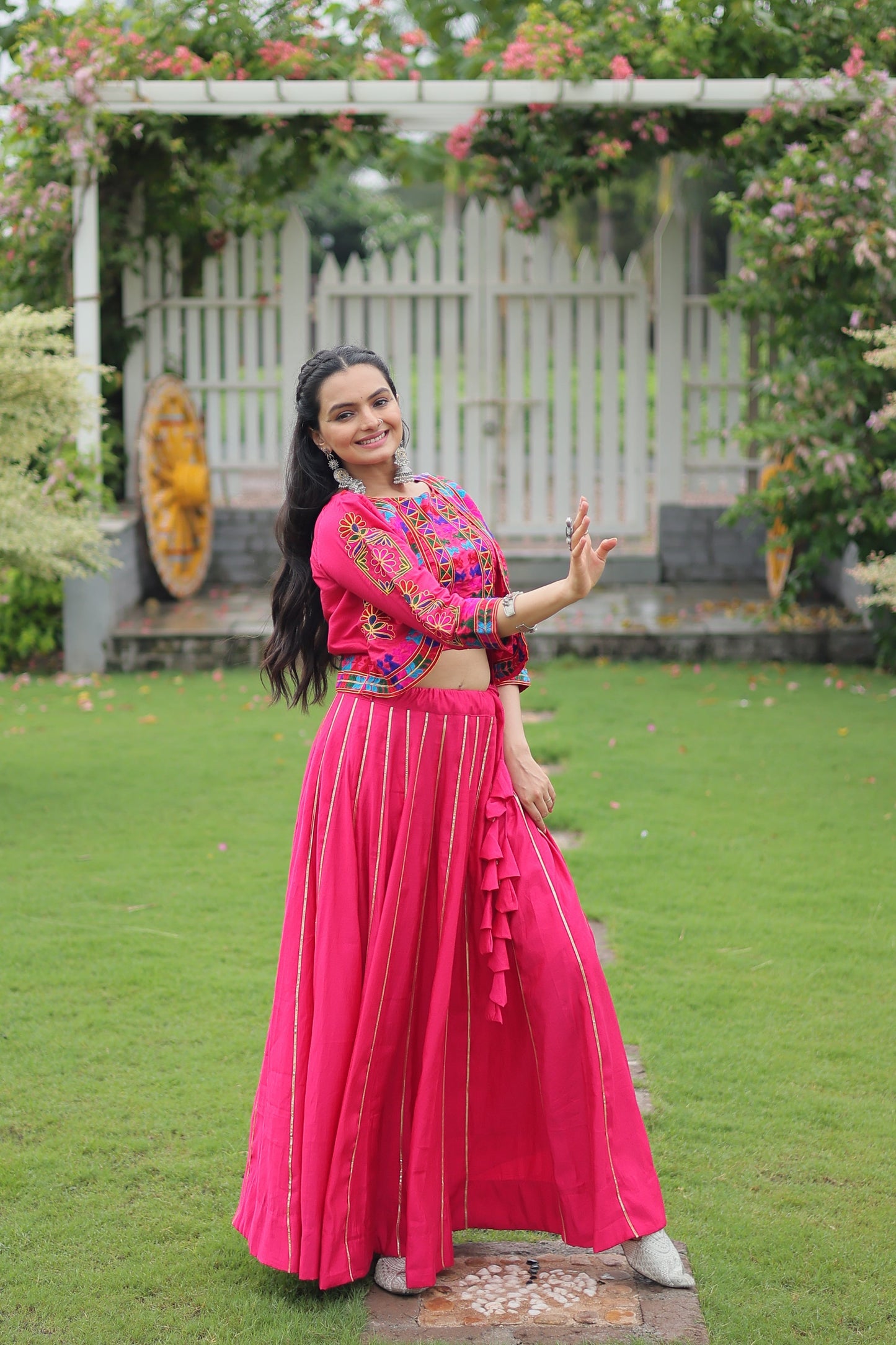 TILTON NAVRATRI SPECIAL GAMTHI EMNBROIDERED LEHENGA CHOLI WITH KOTI