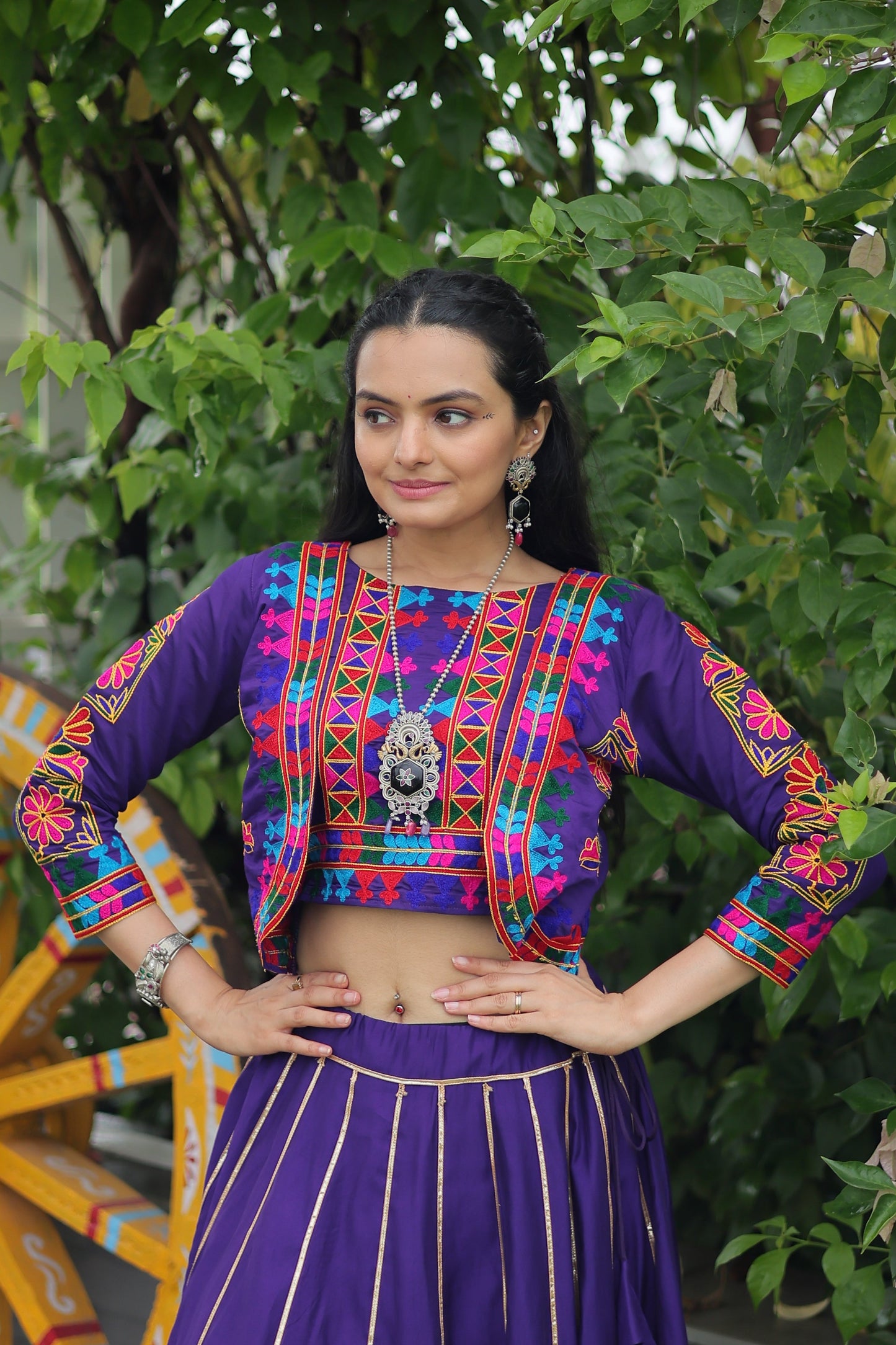 TILTON NAVRATRI SPECIAL GAMTHI EMNBROIDERED LEHENGA CHOLI WITH KOTI