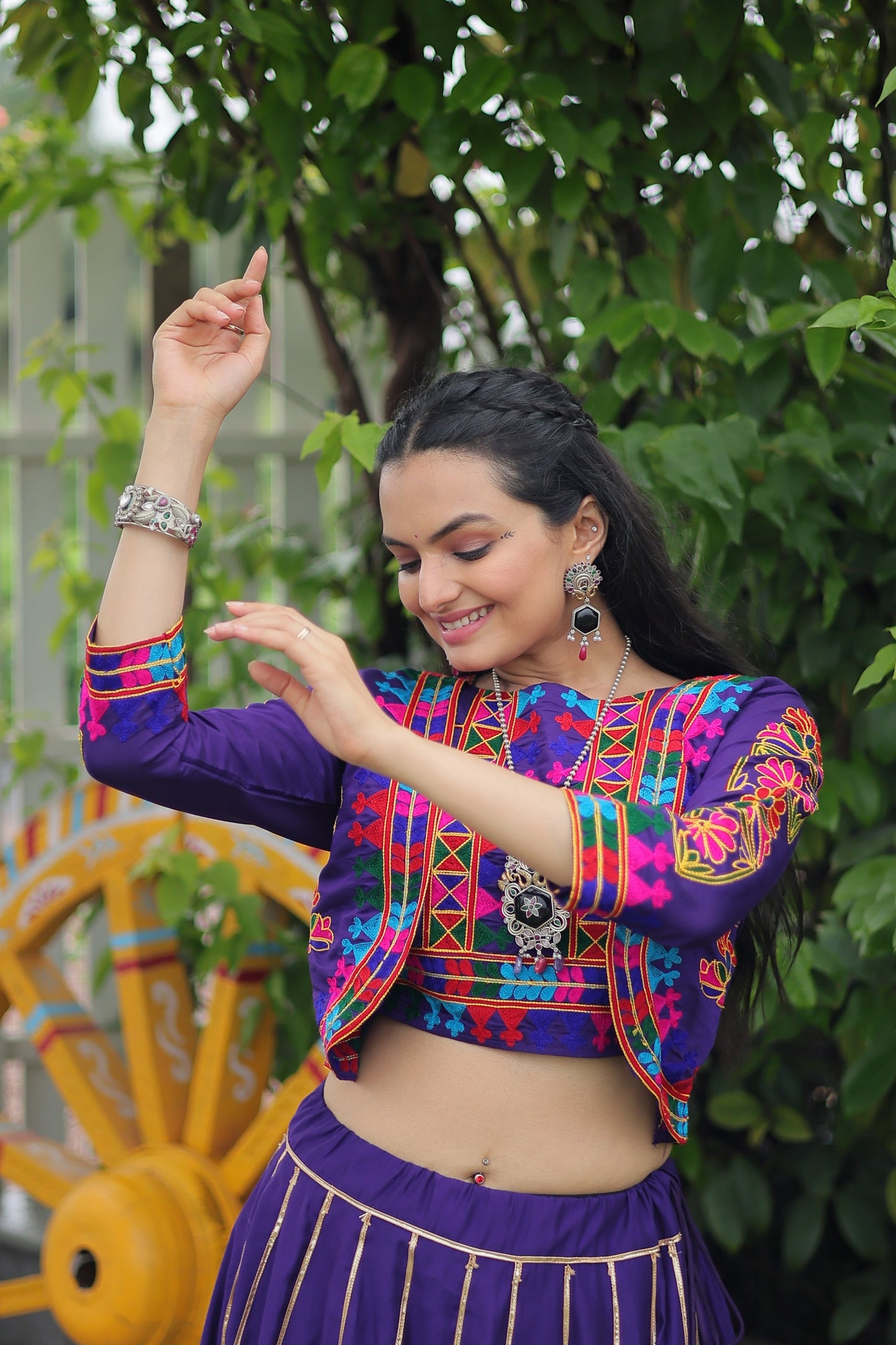 TILTON NAVRATRI SPECIAL GAMTHI EMNBROIDERED LEHENGA CHOLI WITH KOTI