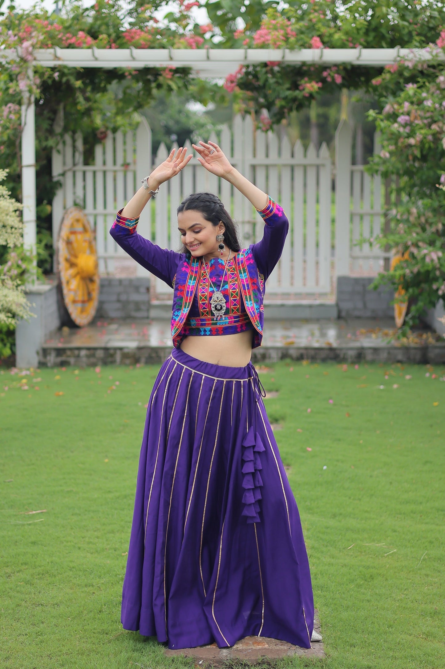 TILTON NAVRATRI SPECIAL GAMTHI EMNBROIDERED LEHENGA CHOLI WITH KOTI