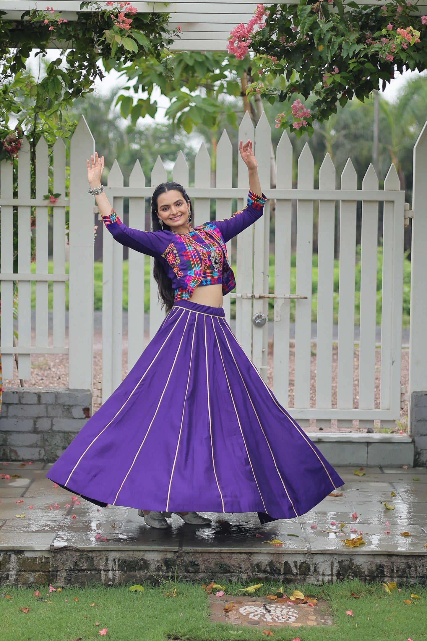 TILTON NAVRATRI SPECIAL GAMTHI EMNBROIDERED LEHENGA CHOLI WITH KOTI