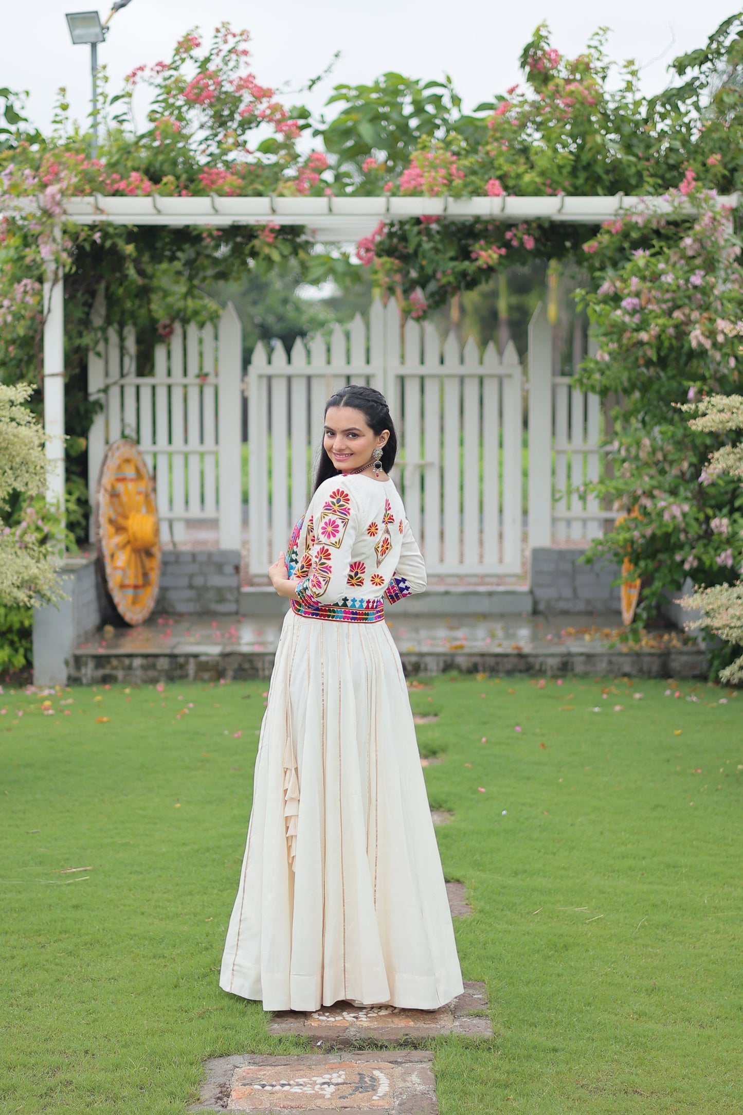 TILTON NAVRATRI SPECIAL GAMTHI EMNBROIDERED LEHENGA CHOLI WITH KOTI