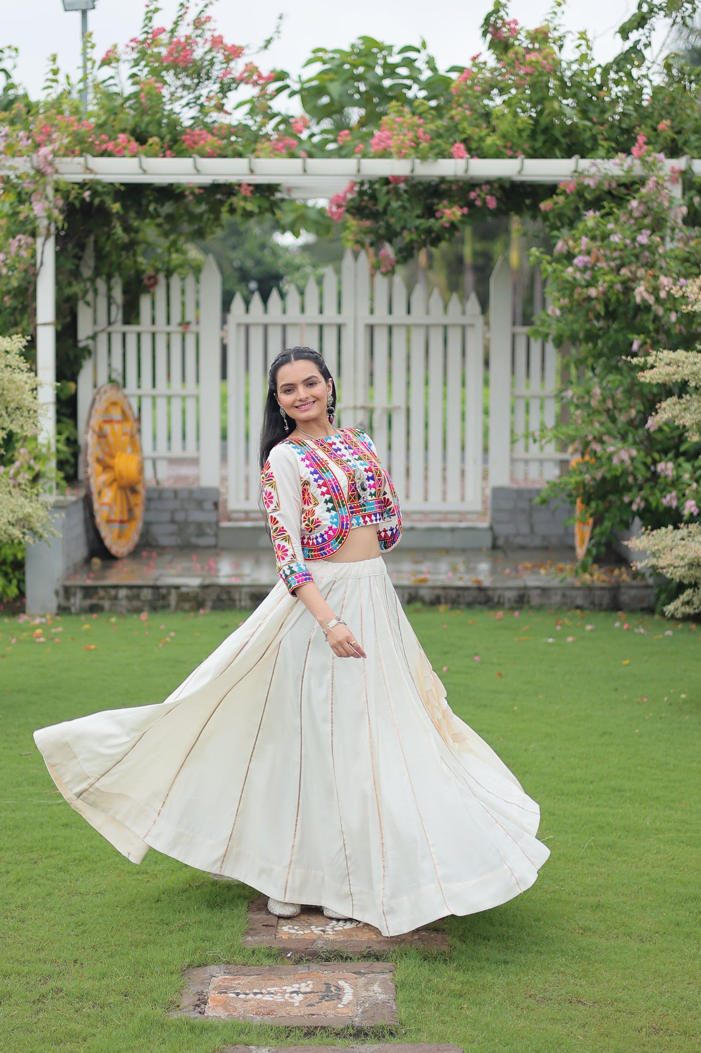 TILTON NAVRATRI SPECIAL GAMTHI EMNBROIDERED LEHENGA CHOLI WITH KOTI