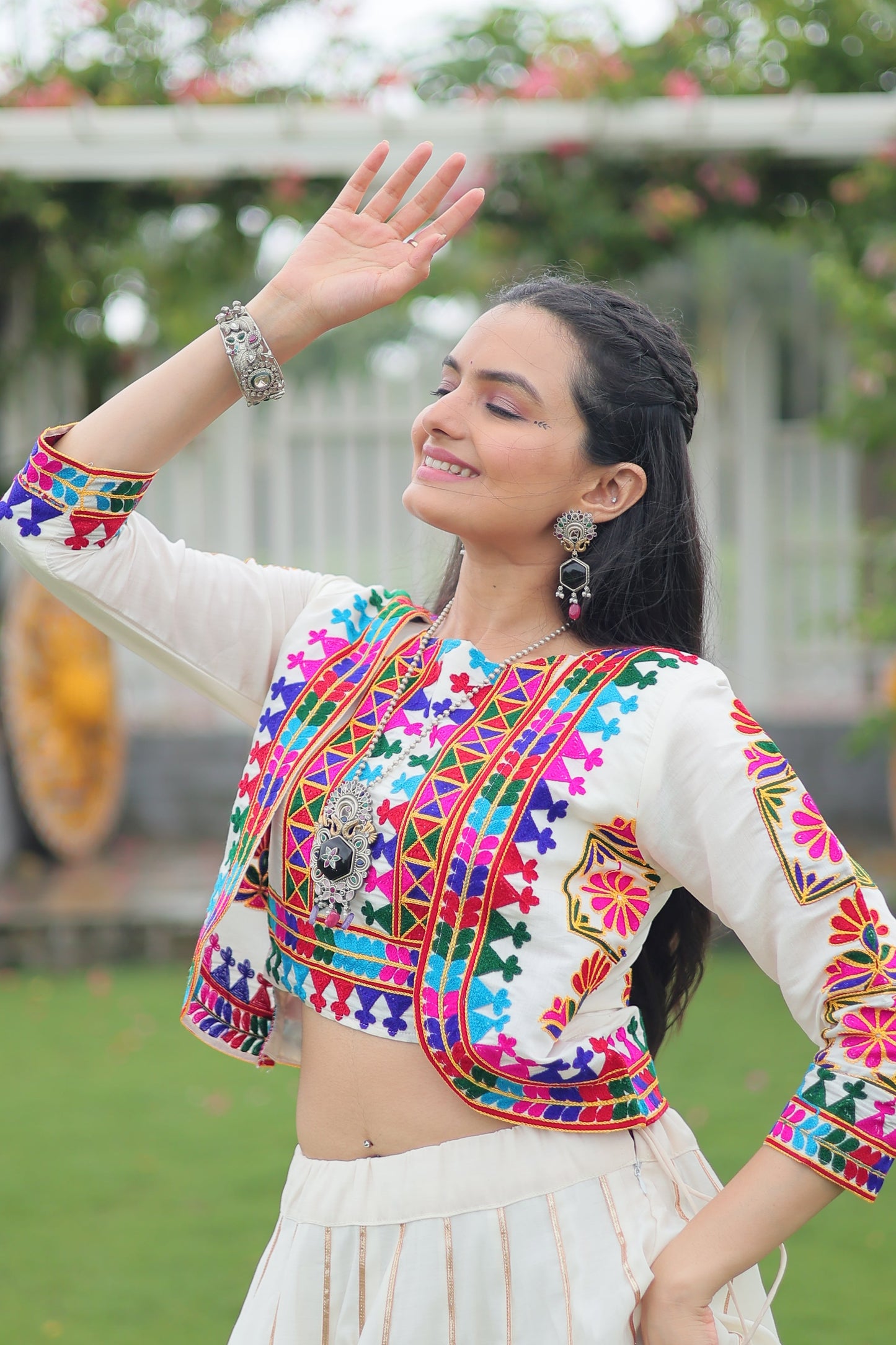 TILTON NAVRATRI SPECIAL GAMTHI EMNBROIDERED LEHENGA CHOLI WITH KOTI
