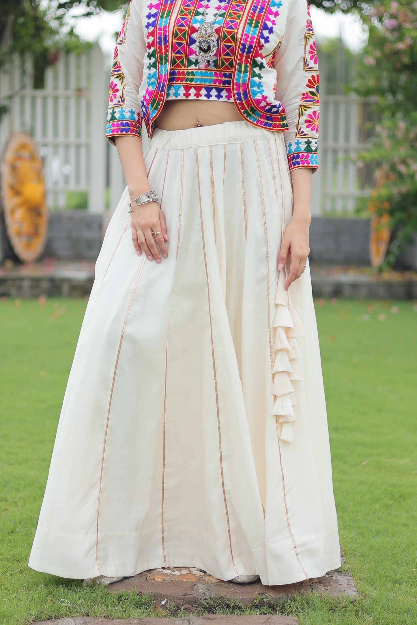 TILTON NAVRATRI SPECIAL GAMTHI EMNBROIDERED LEHENGA CHOLI WITH KOTI