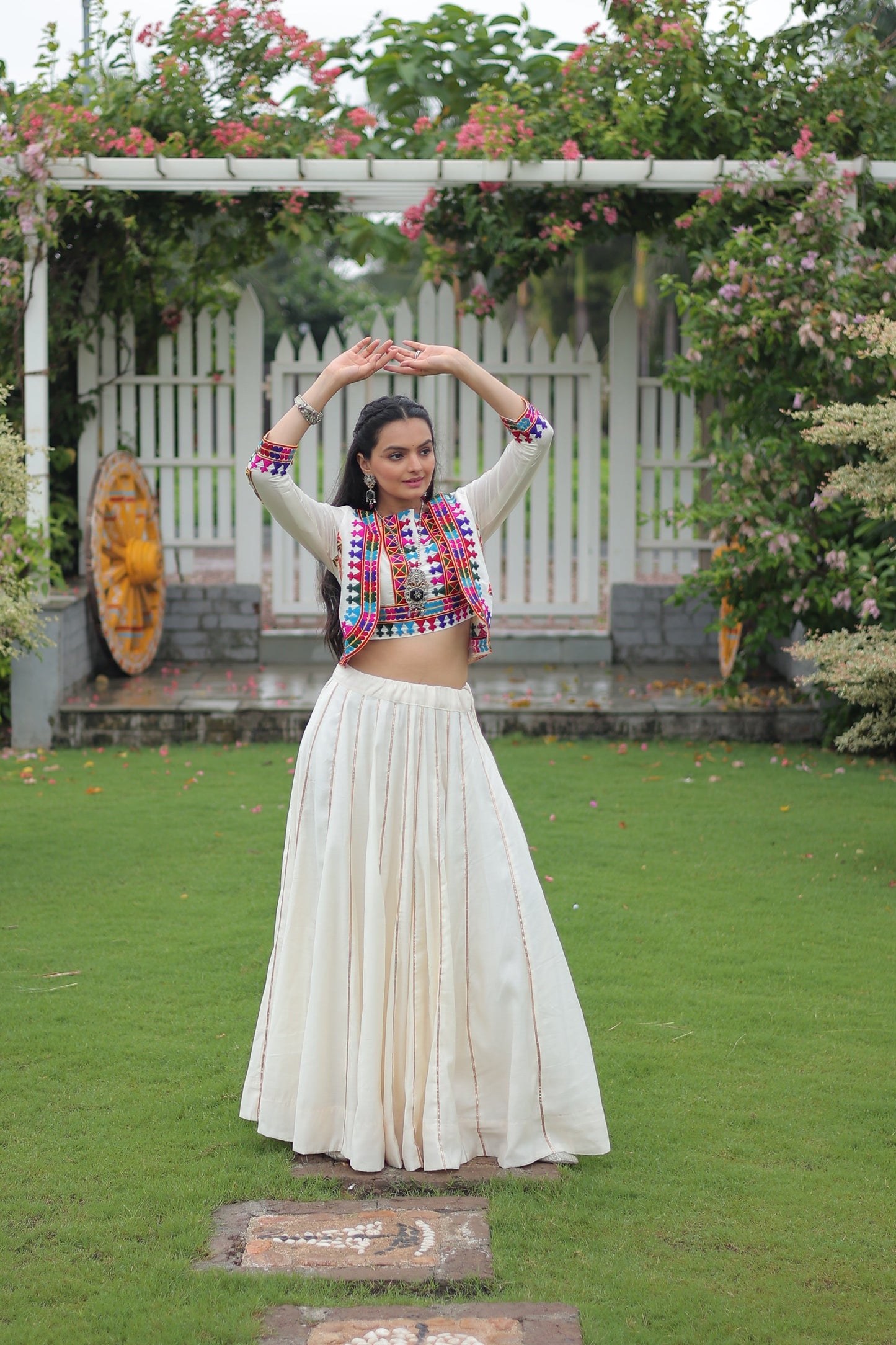 TILTON NAVRATRI SPECIAL GAMTHI EMNBROIDERED LEHENGA CHOLI WITH KOTI