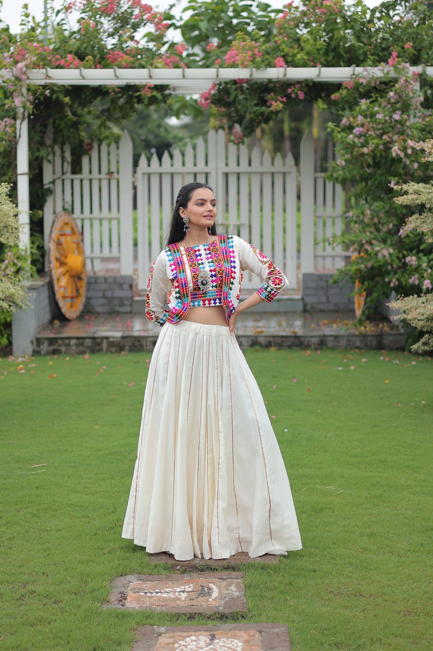 TILTON NAVRATRI SPECIAL GAMTHI EMNBROIDERED LEHENGA CHOLI WITH KOTI