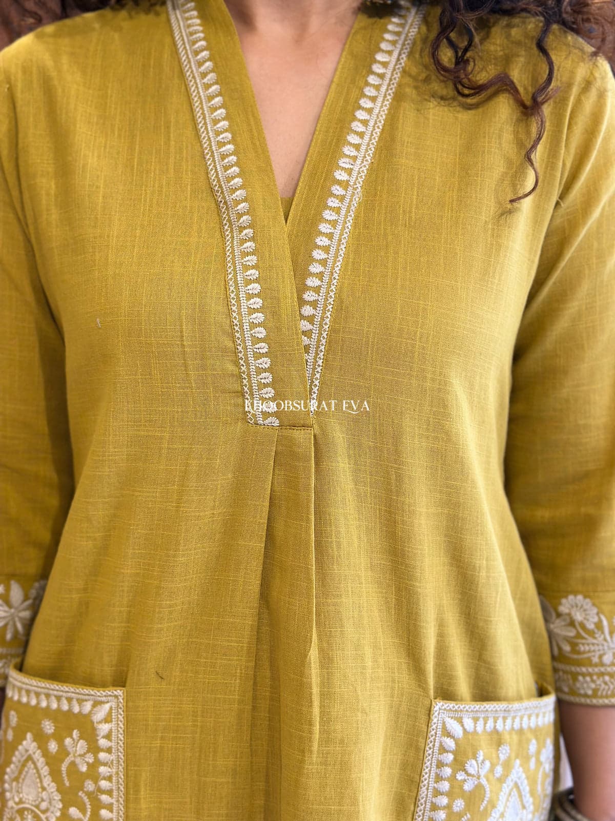 Elegant Mustard Biba Kurta: Traditional Indian Tunic, Modern Style, Comfortable Fit