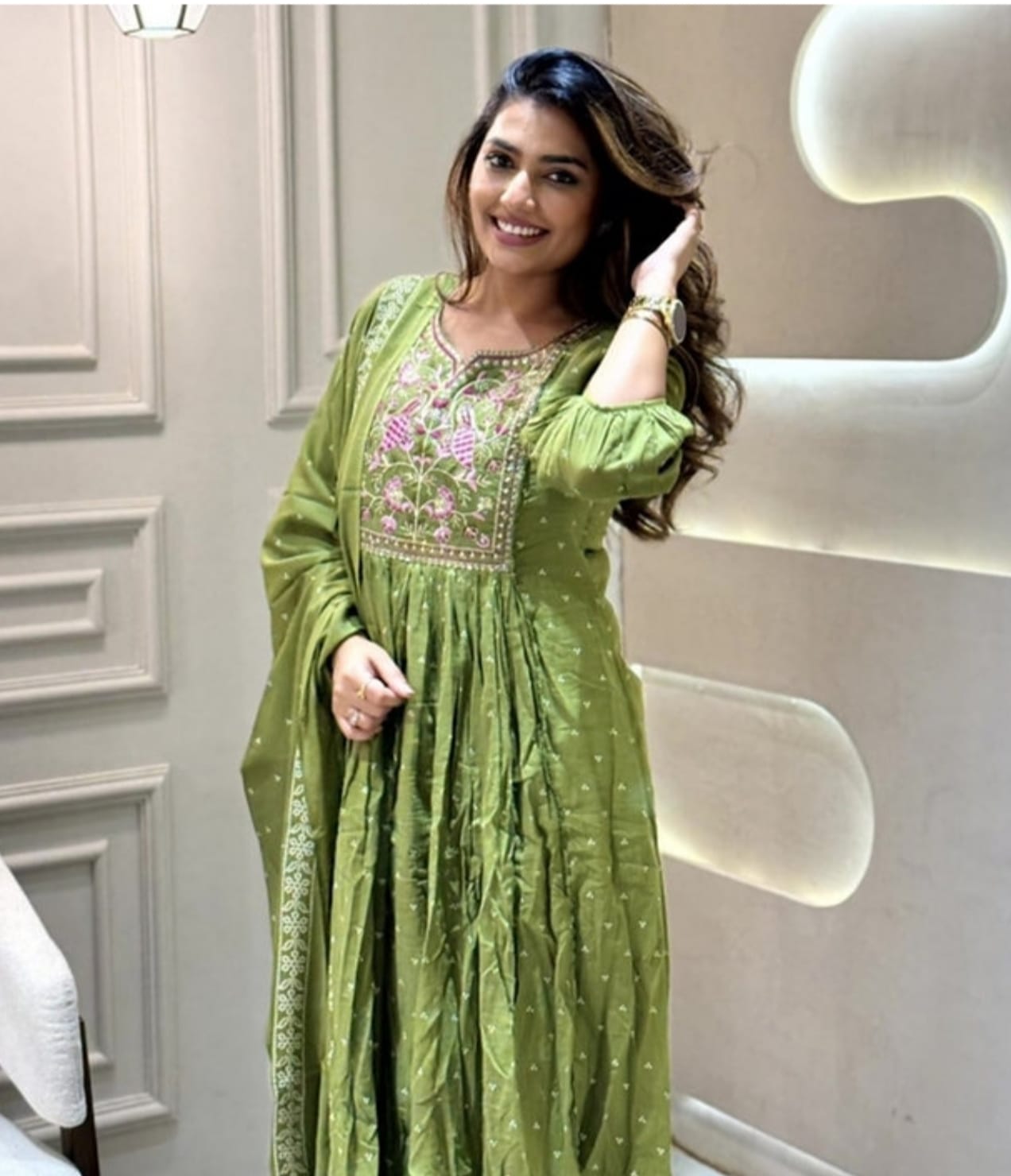 LIME LOTUS COTTON MAXI SET