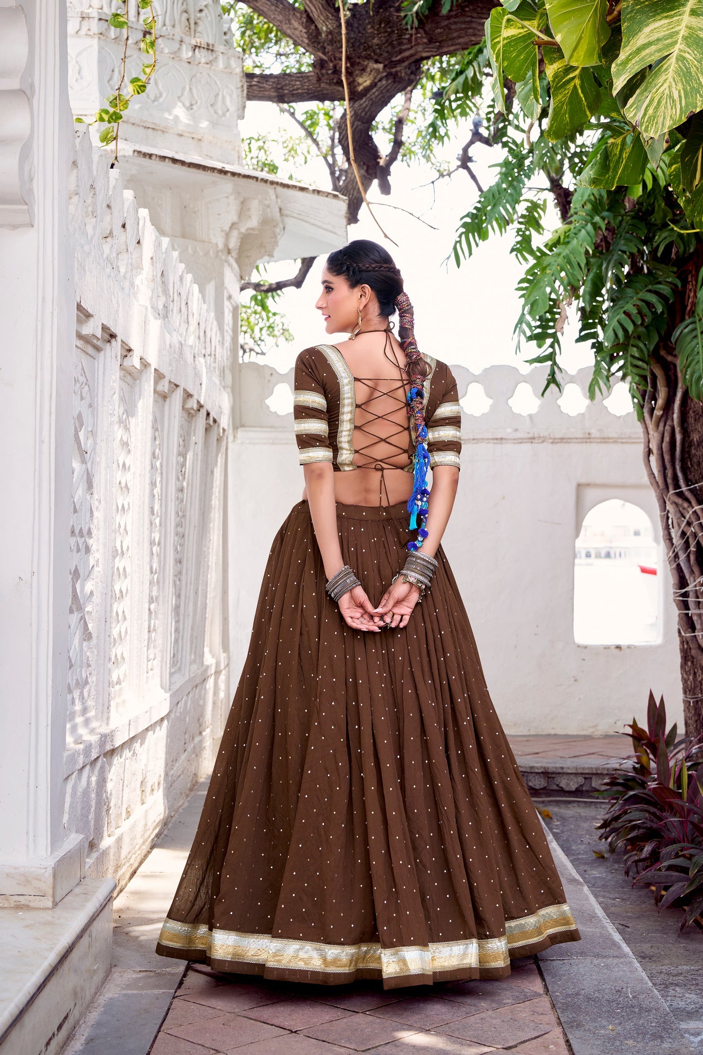 TILTON NAVRATRI SPECIAL PURE CHANDERI ZARI WEAVING LEHENGA CHOLI WITH DUPATTA