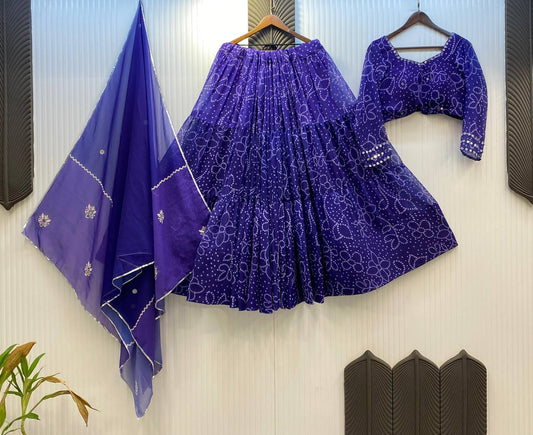 Traditional Navratri Lehenga Choli Set – Mirror Work Design