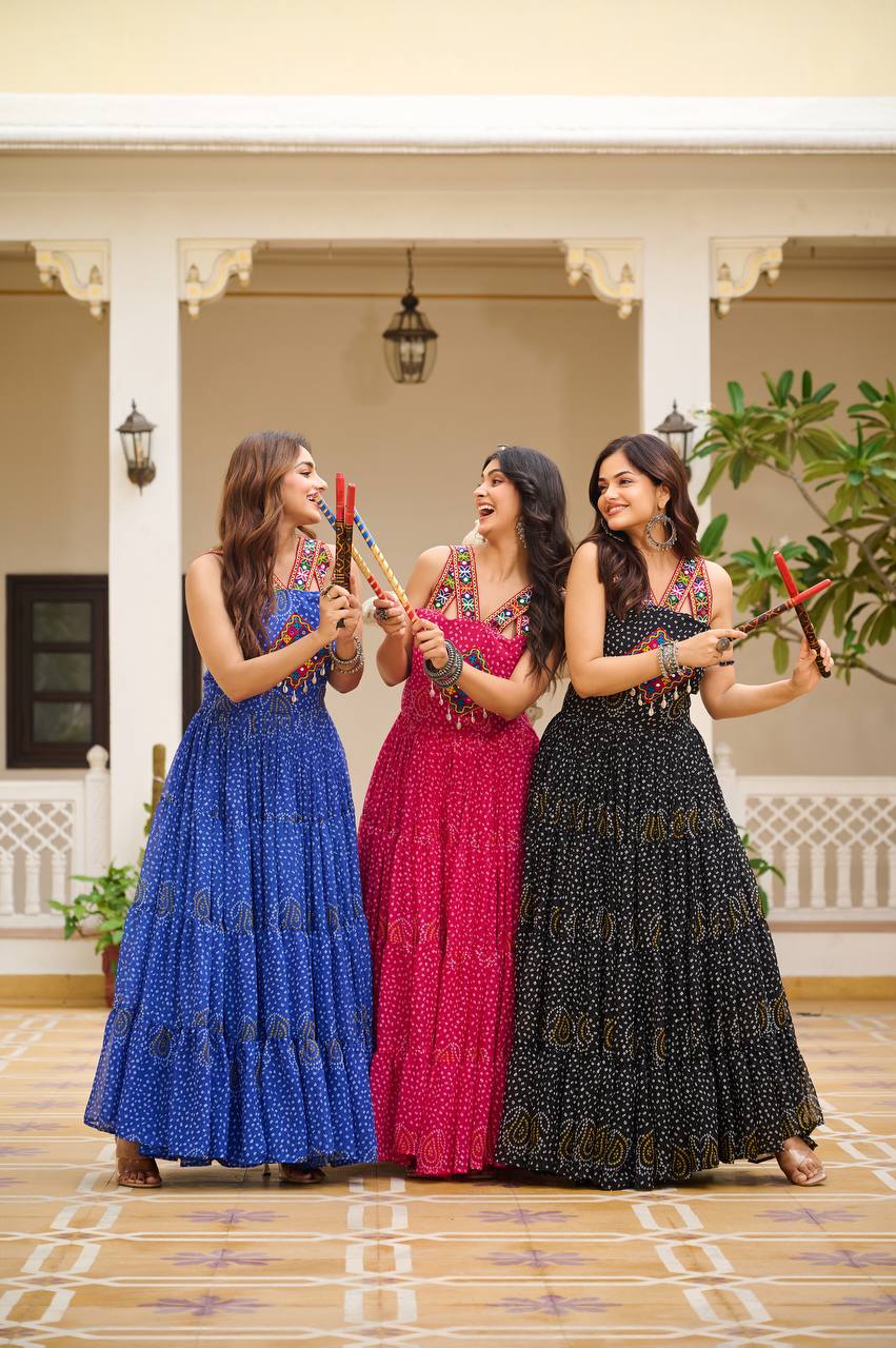 Navrang Dandiya Glow Mirror Anarkali Gown