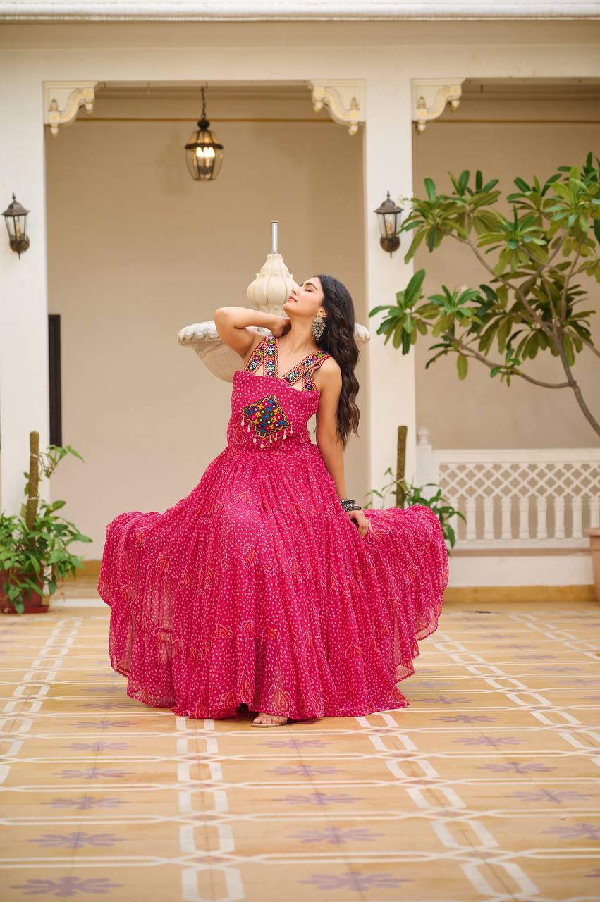 Navrang Dandiya Glow Mirror Anarkali Gown