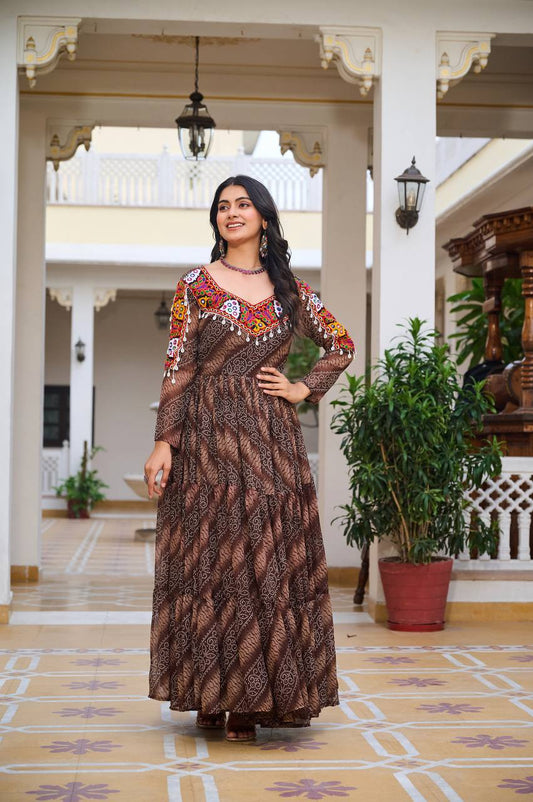 Rajrang Garba Glamour Mirror And Bandhani Magic Gown