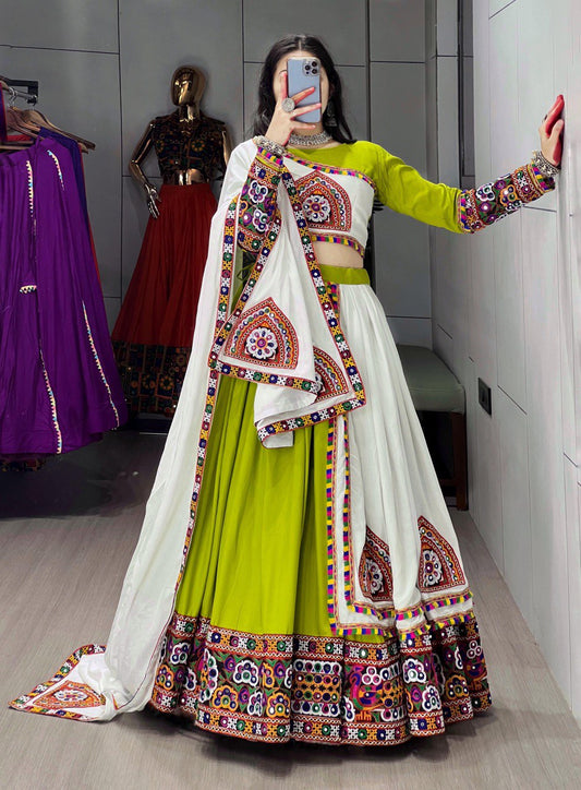 Vibha Multicolor Kutchi Work Mirror Embroidered Navratri Lehenga Set