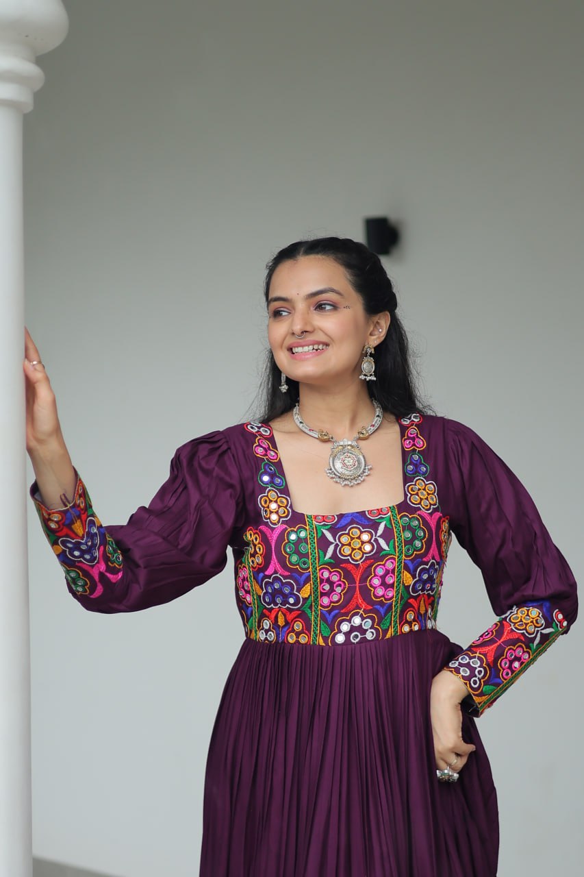 Vrindika Charm Mirror Embroidered Anarkali Gown