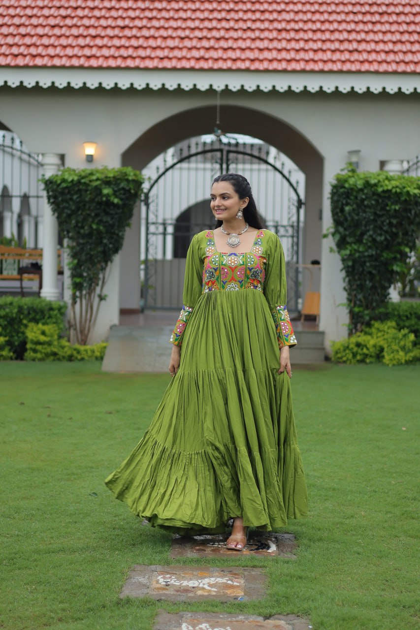 Vrindika Charm Mirror Embroidered Anarkali Gown