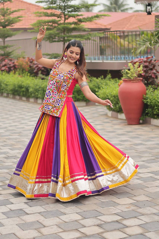 Rangeela Kutchi Embroidery Multicolor Mirror Work Navratri Chaniya Choli