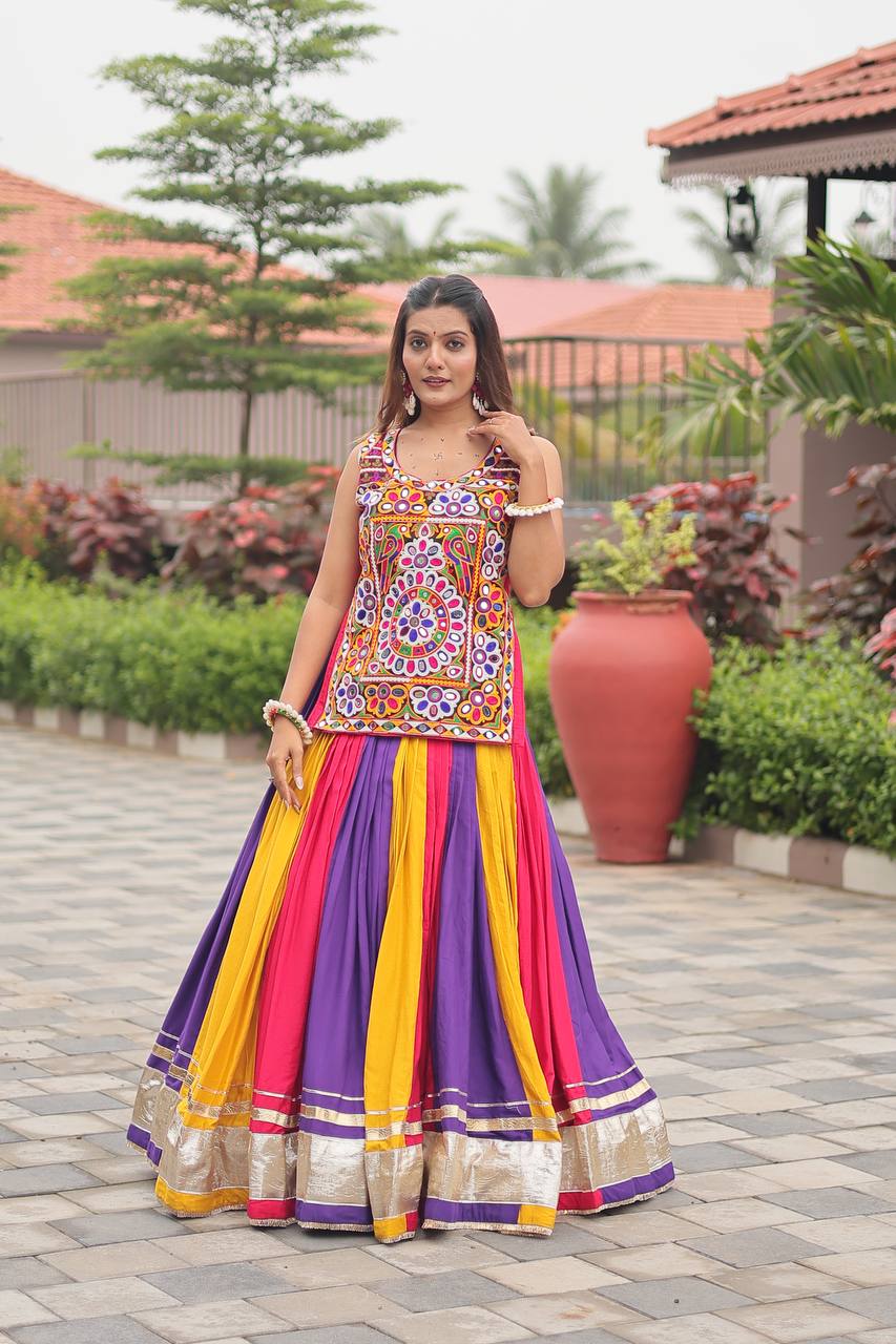 Rangeela Kutchi Embroidery Multicolor Mirror Work Navratri Chaniya Choli