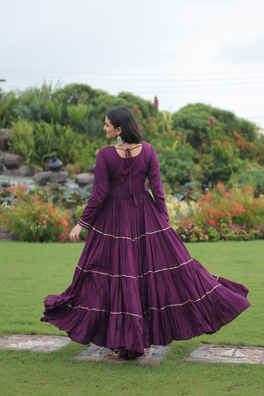 Rangrez Kutchi Mirror Work Embroidered Flared Gown