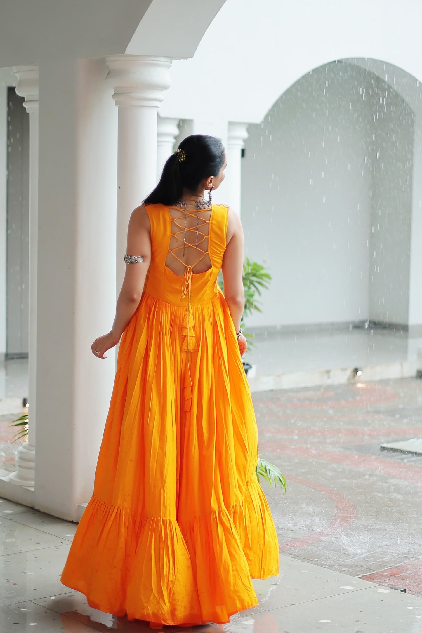 TILTON NAVRATRI SPECIAL RAYON GAMTHI WORK AND MIRROR WORK GOWN