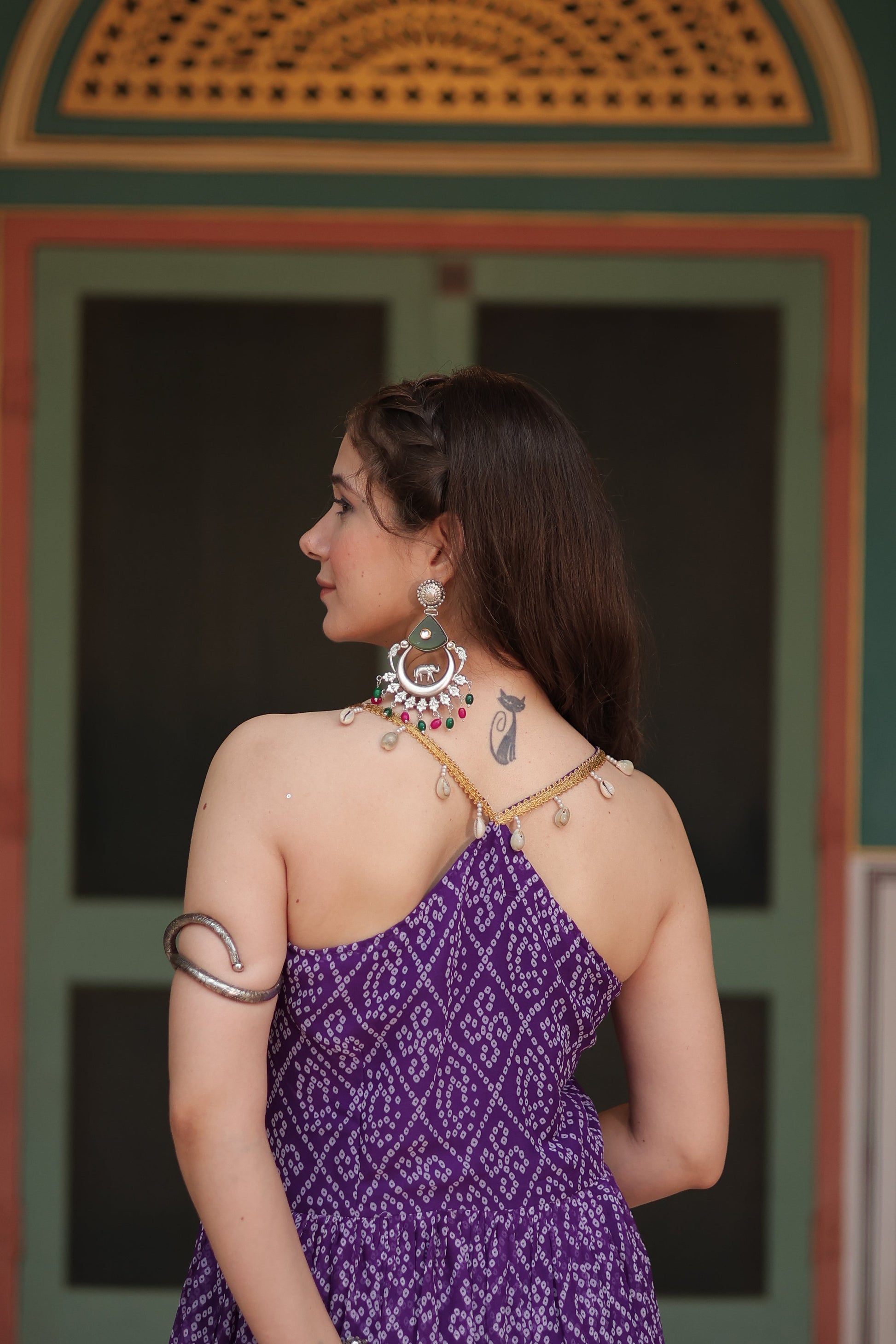 TILTON NAVRATRI SPECIAL BANDHANI PRINT PATCHWORK GOWN