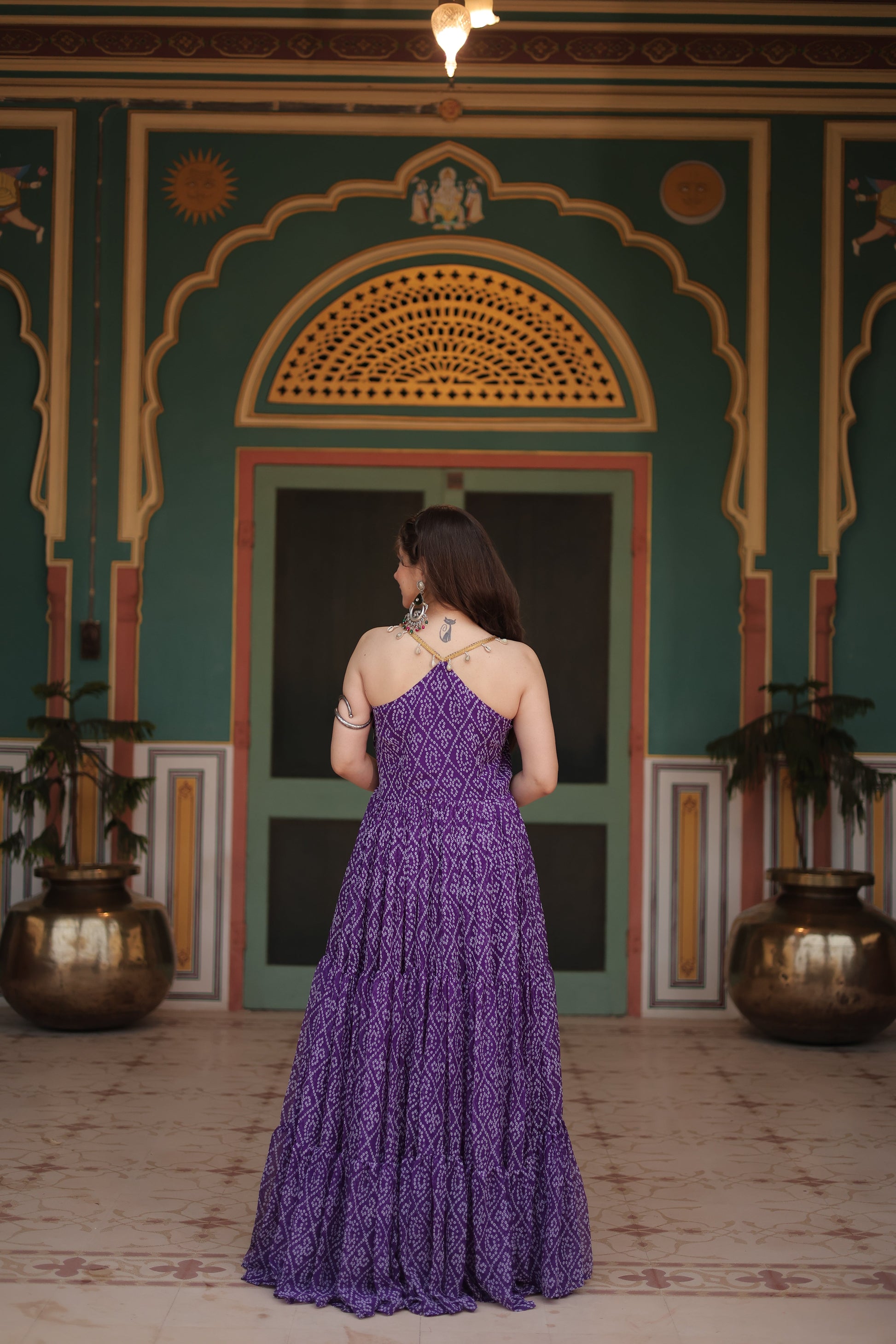 TILTON NAVRATRI SPECIAL BANDHANI PRINT PATCHWORK GOWN