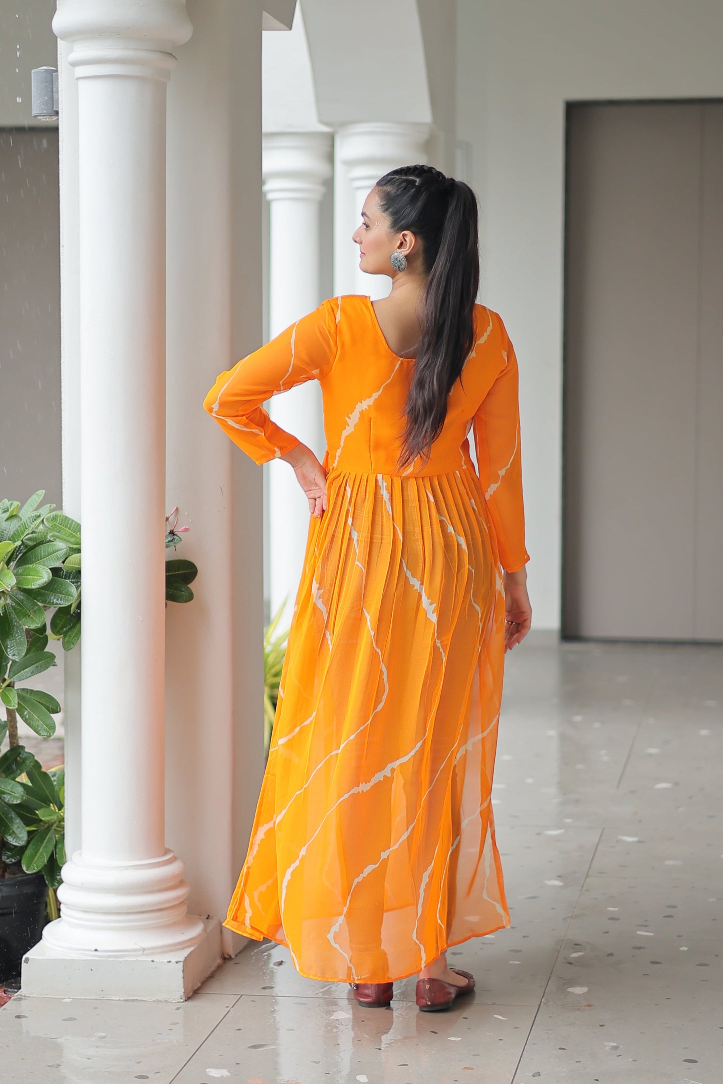 TILTON NAVRATRI SPECIAL LEHRIYA PRINT KURTI WITH KUTCHI PATCHWORK