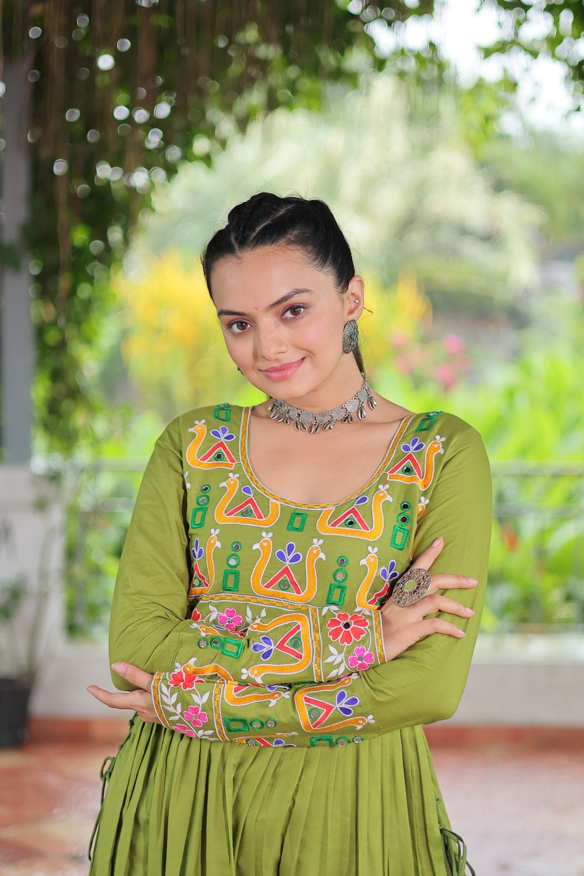 TILTON NAVRATRI SPECIAL RAYON GAMTHI WORK KURTI