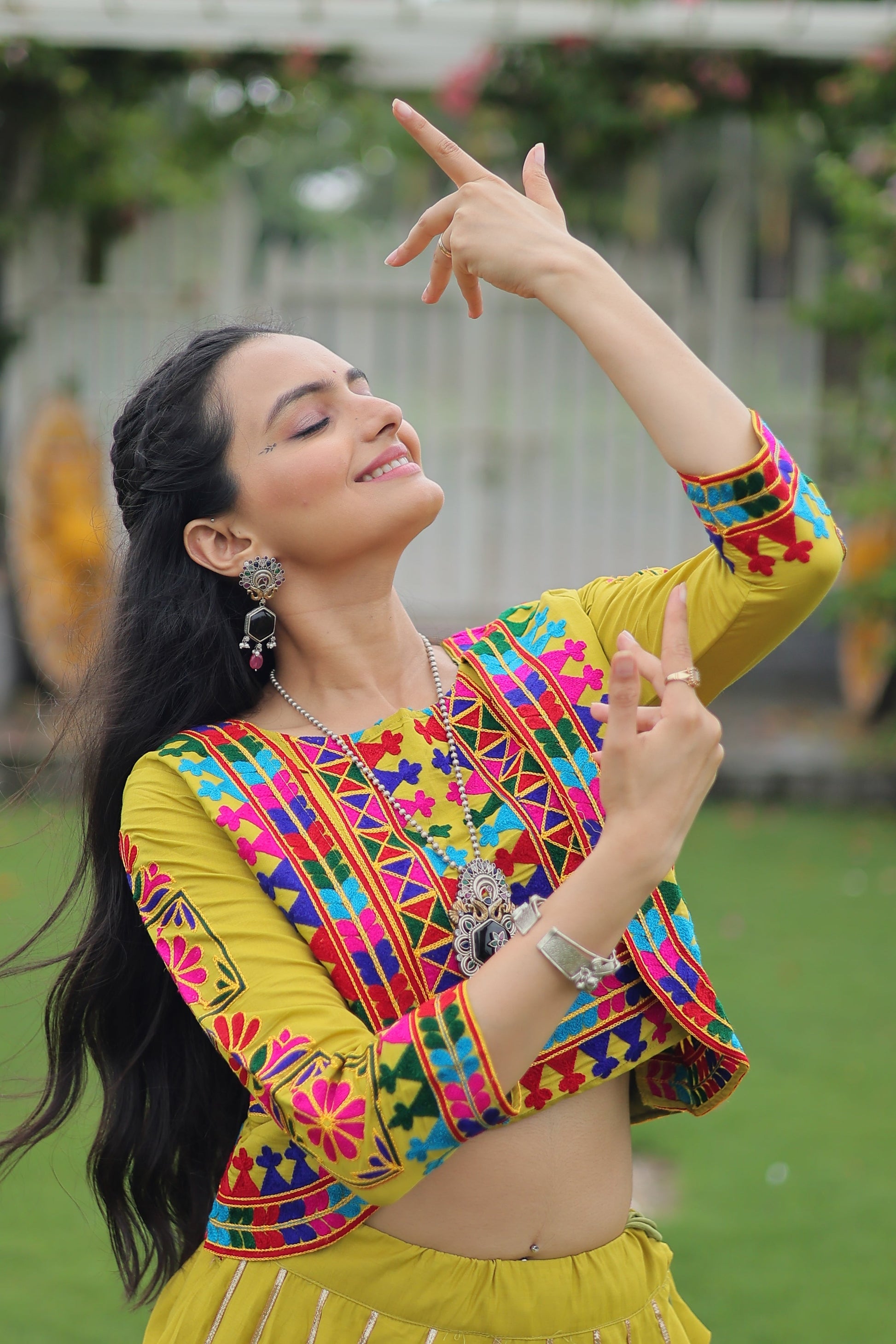 TILTON NAVRATRI SPECIAL GAMTHI EMNBROIDERED LEHENGA CHOLI WITH KOTI