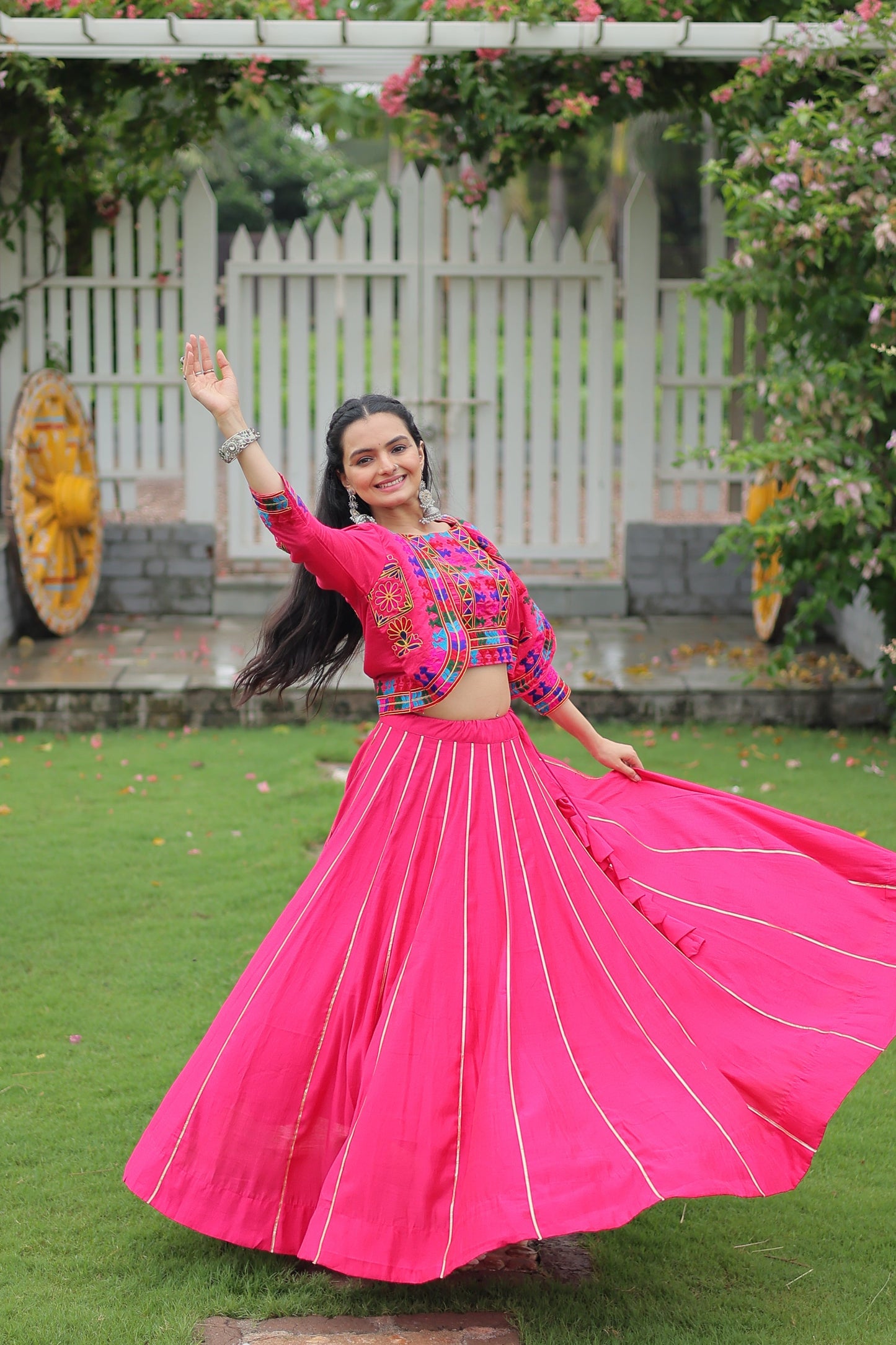 TILTON NAVRATRI SPECIAL GAMTHI EMNBROIDERED LEHENGA CHOLI WITH KOTI