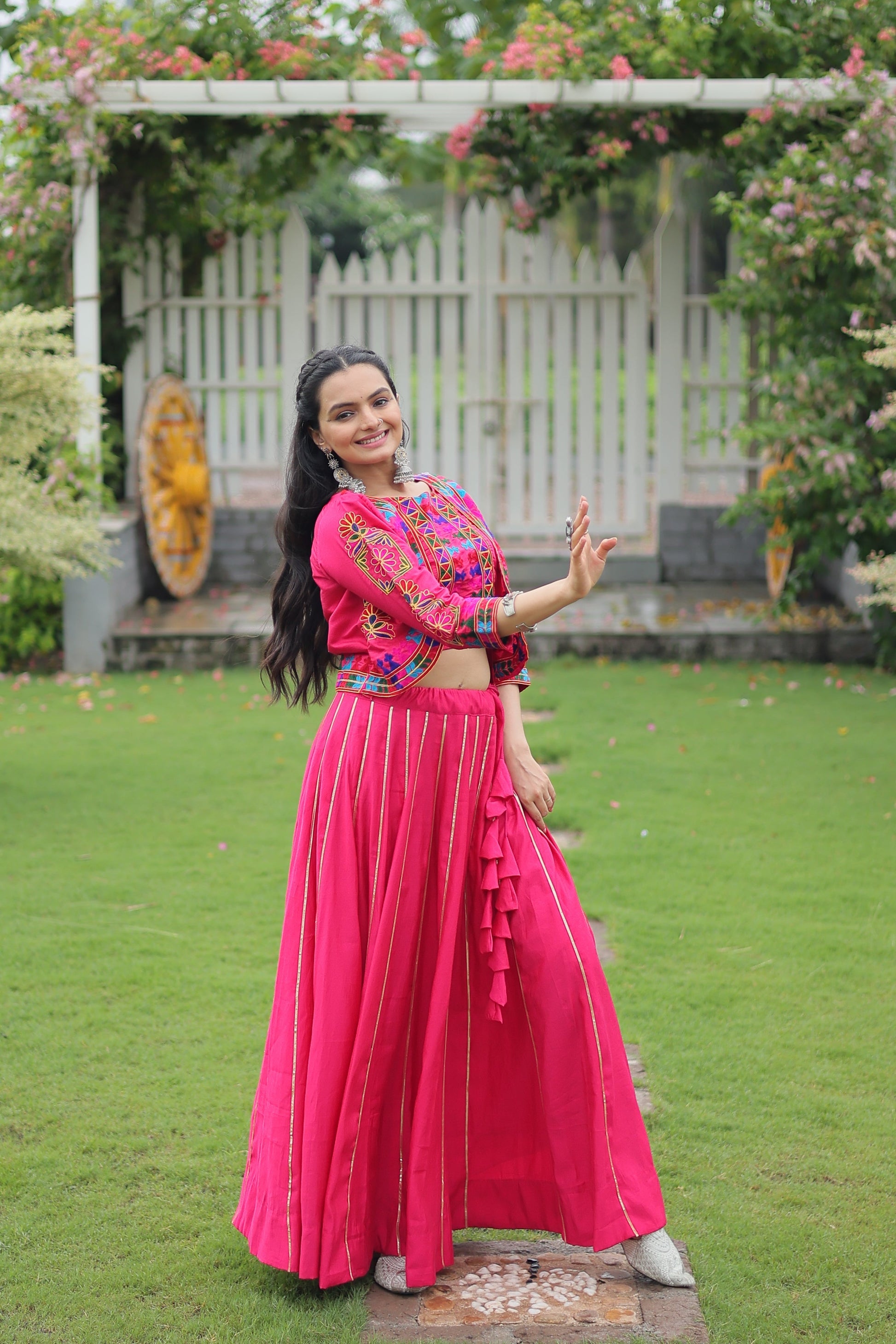 TILTON NAVRATRI SPECIAL GAMTHI EMNBROIDERED LEHENGA CHOLI WITH KOTI
