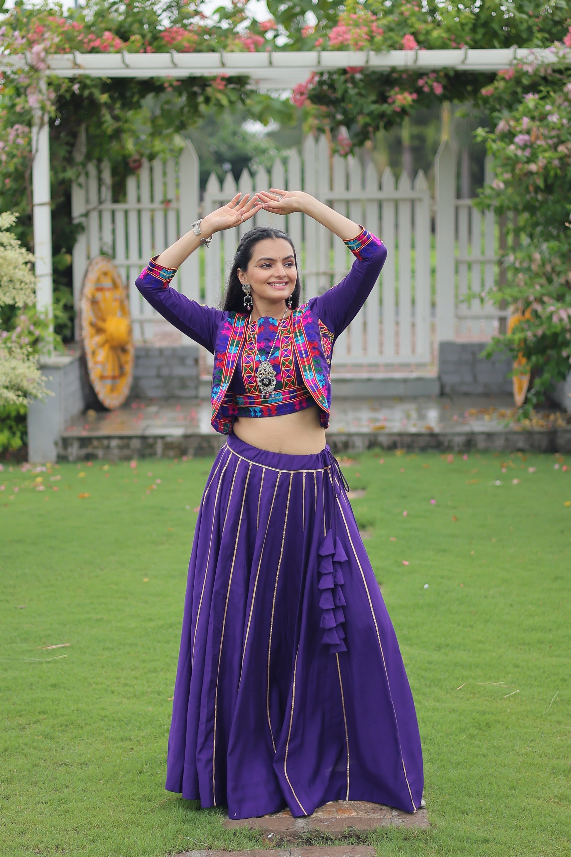 TILTON NAVRATRI SPECIAL GAMTHI EMNBROIDERED LEHENGA CHOLI WITH KOTI