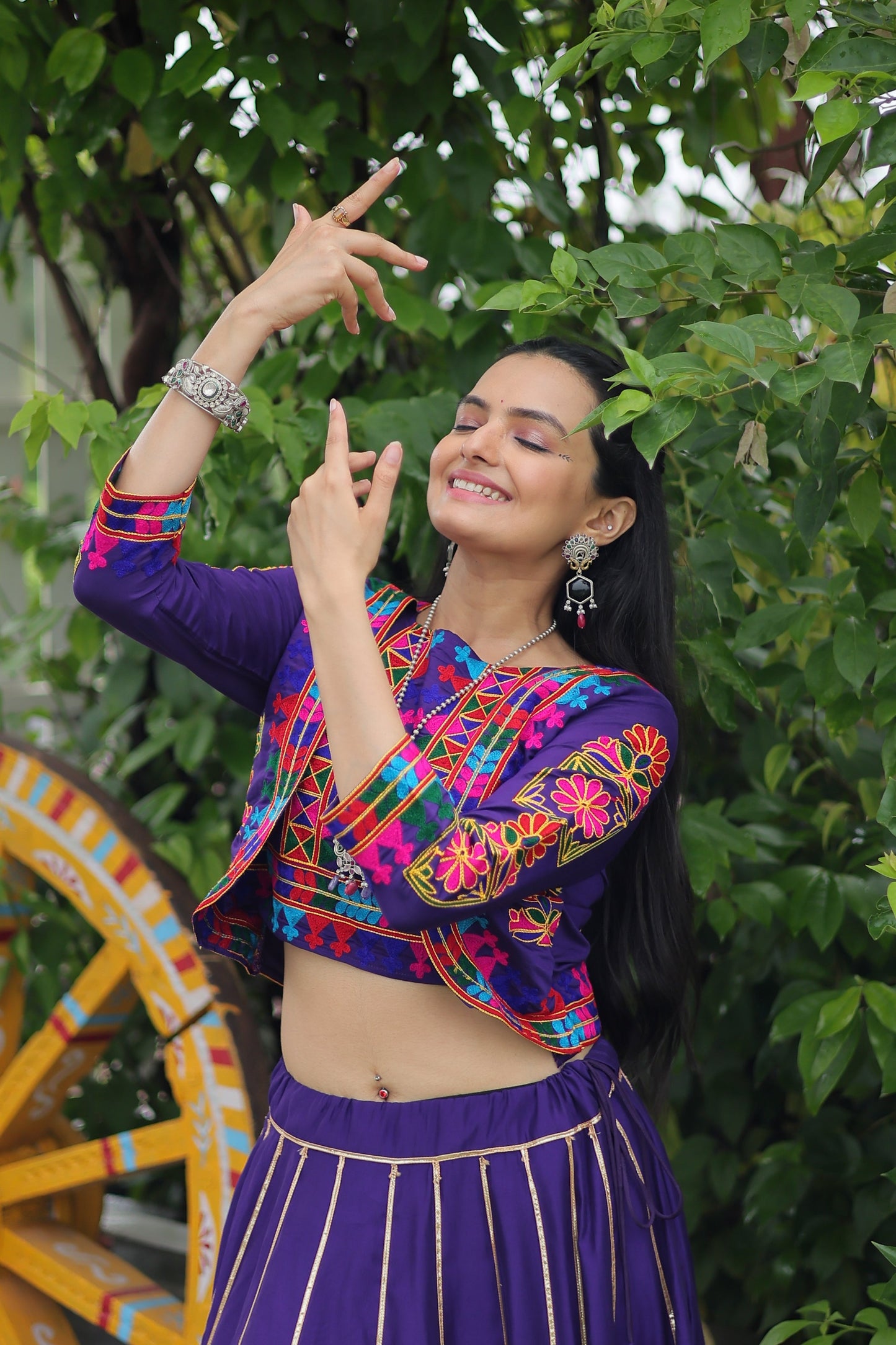TILTON NAVRATRI SPECIAL GAMTHI EMNBROIDERED LEHENGA CHOLI WITH KOTI