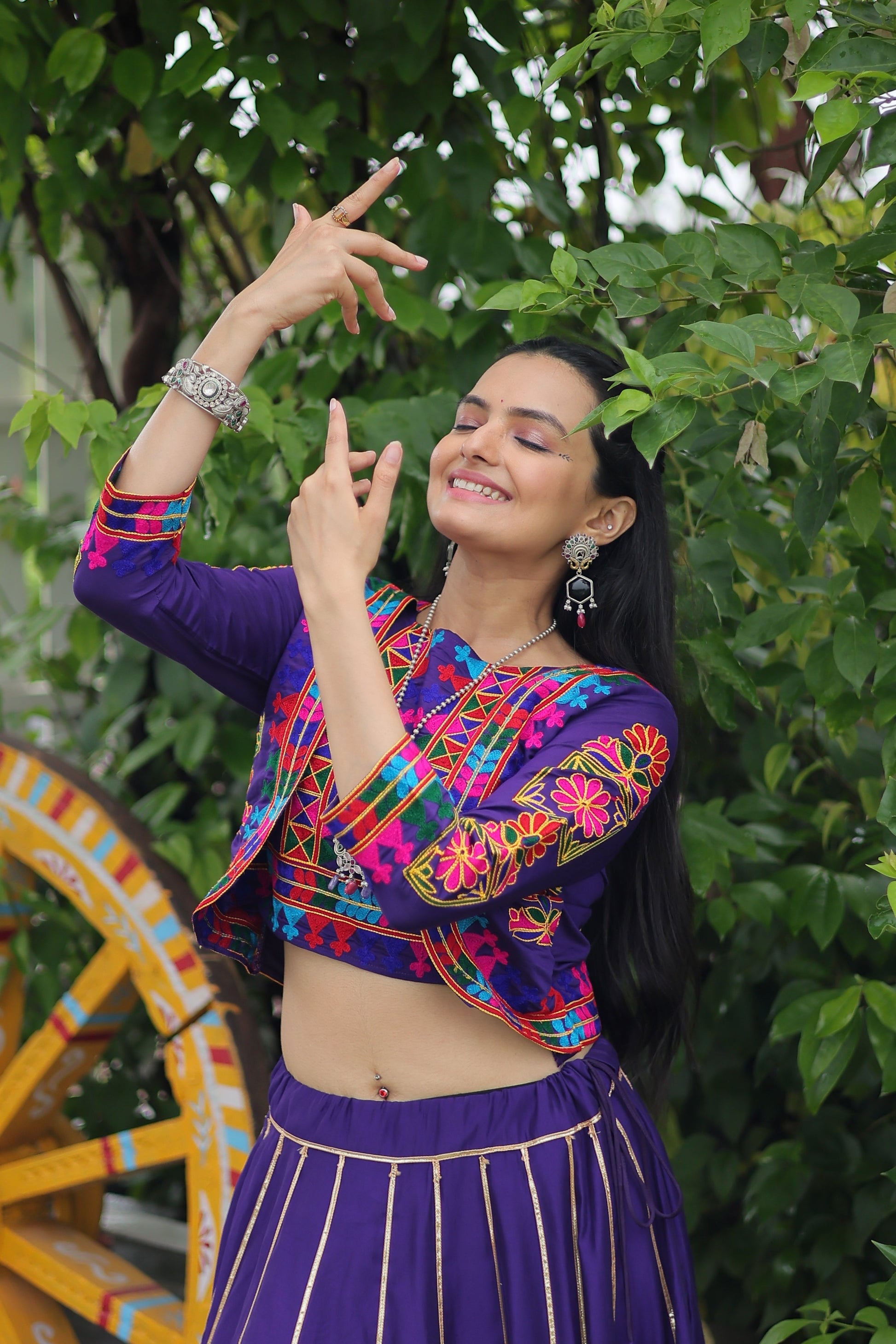 TILTON NAVRATRI SPECIAL GAMTHI EMNBROIDERED LEHENGA CHOLI WITH KOTI