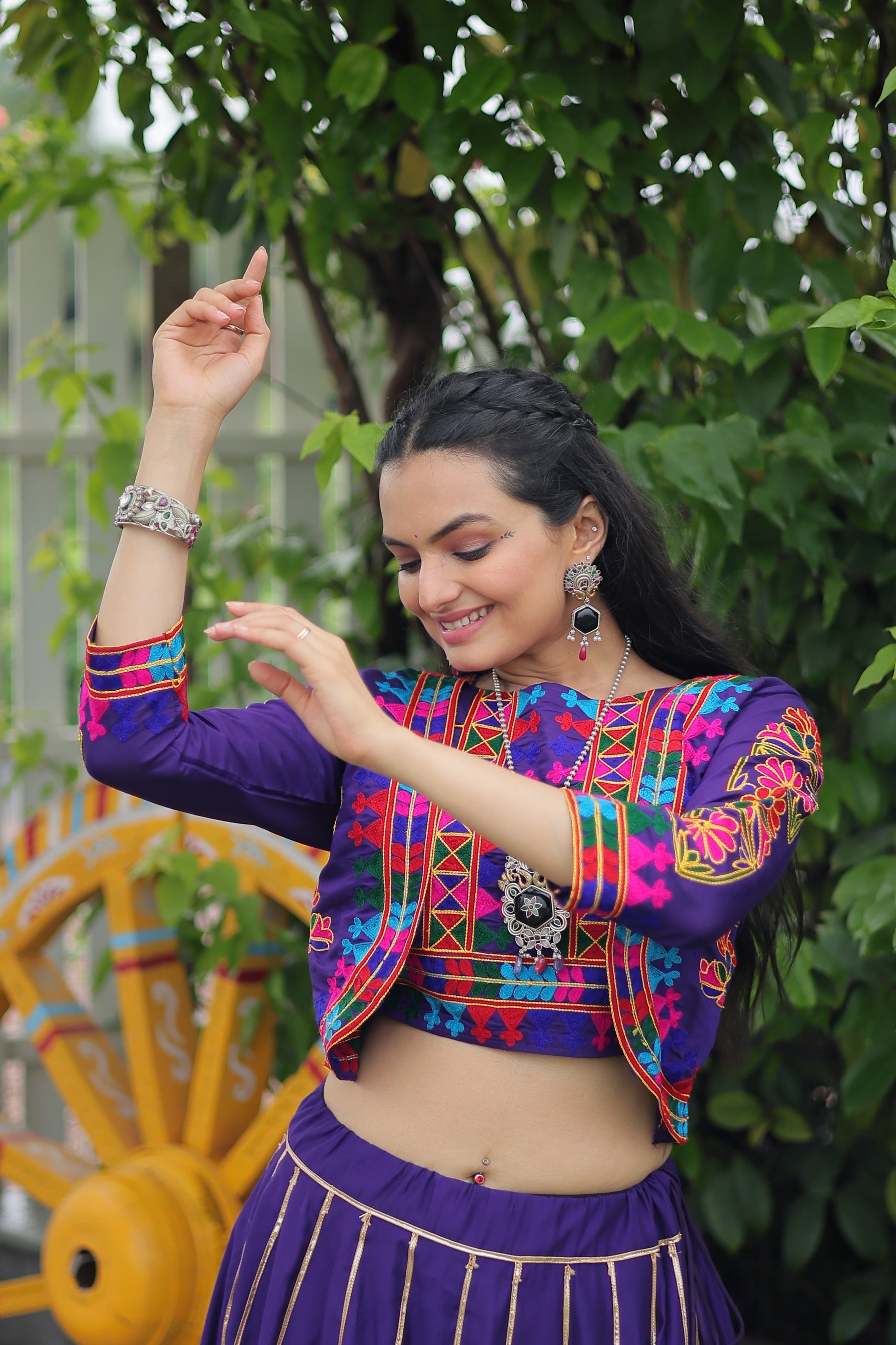 TILTON NAVRATRI SPECIAL GAMTHI EMNBROIDERED LEHENGA CHOLI WITH KOTI