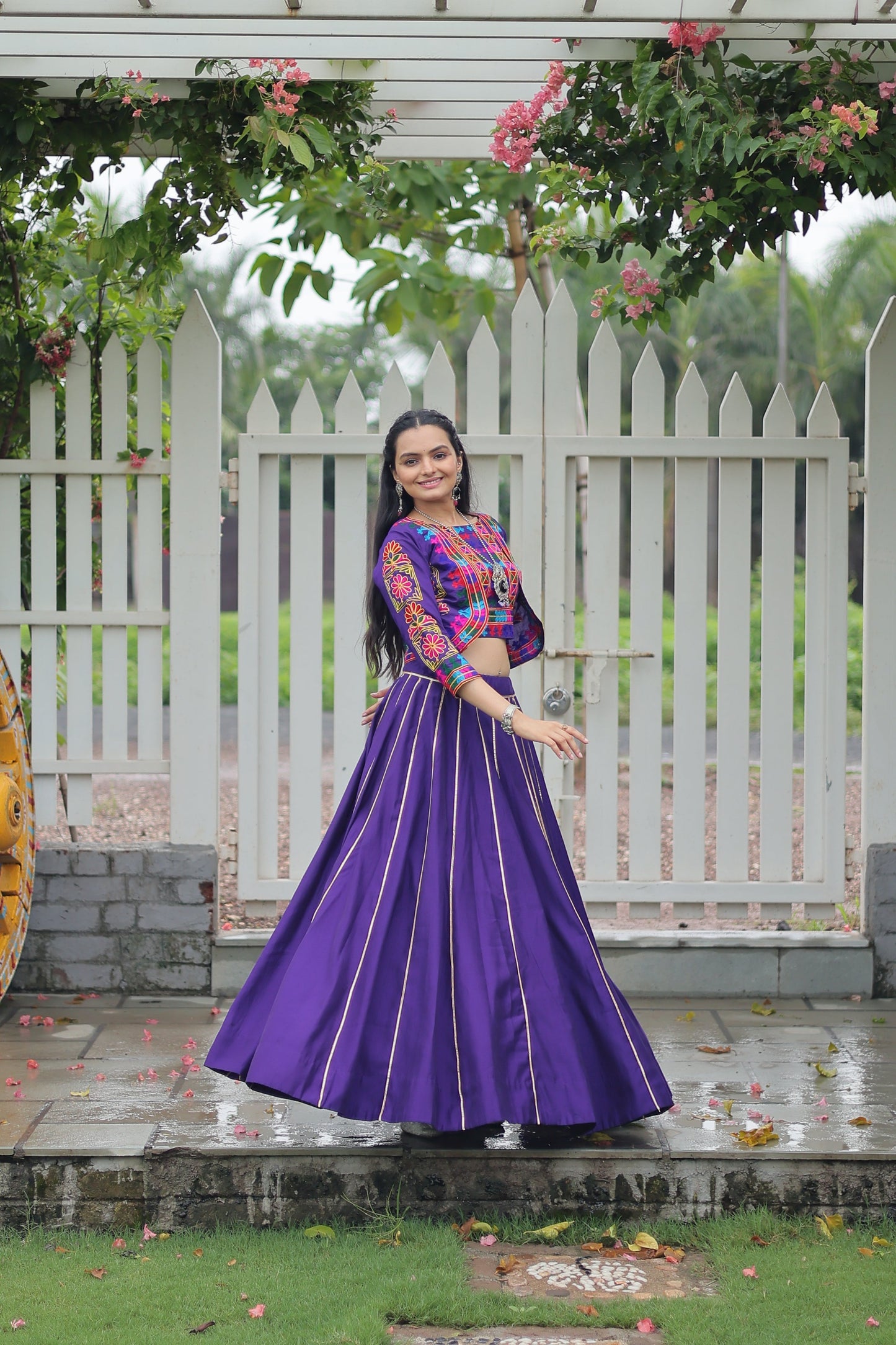 TILTON NAVRATRI SPECIAL GAMTHI EMNBROIDERED LEHENGA CHOLI WITH KOTI