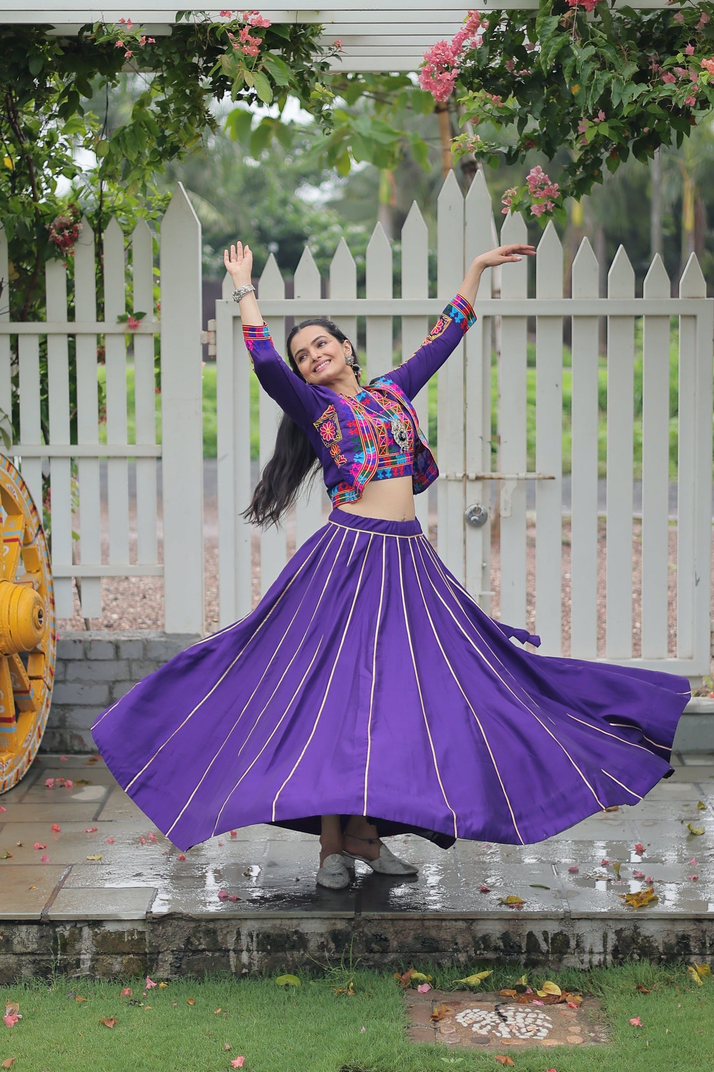 TILTON NAVRATRI SPECIAL GAMTHI EMNBROIDERED LEHENGA CHOLI WITH KOTI