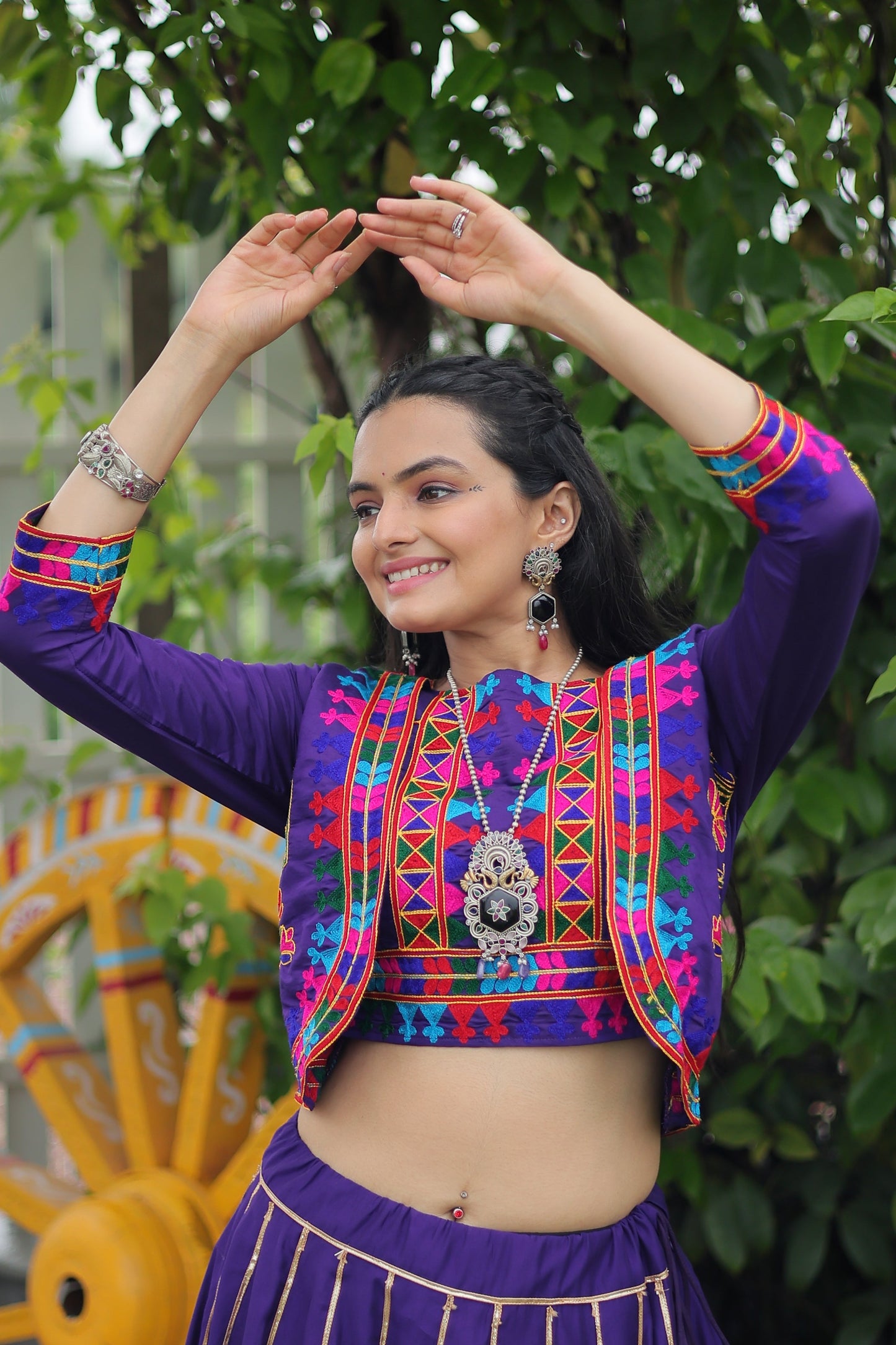 TILTON NAVRATRI SPECIAL GAMTHI EMNBROIDERED LEHENGA CHOLI WITH KOTI