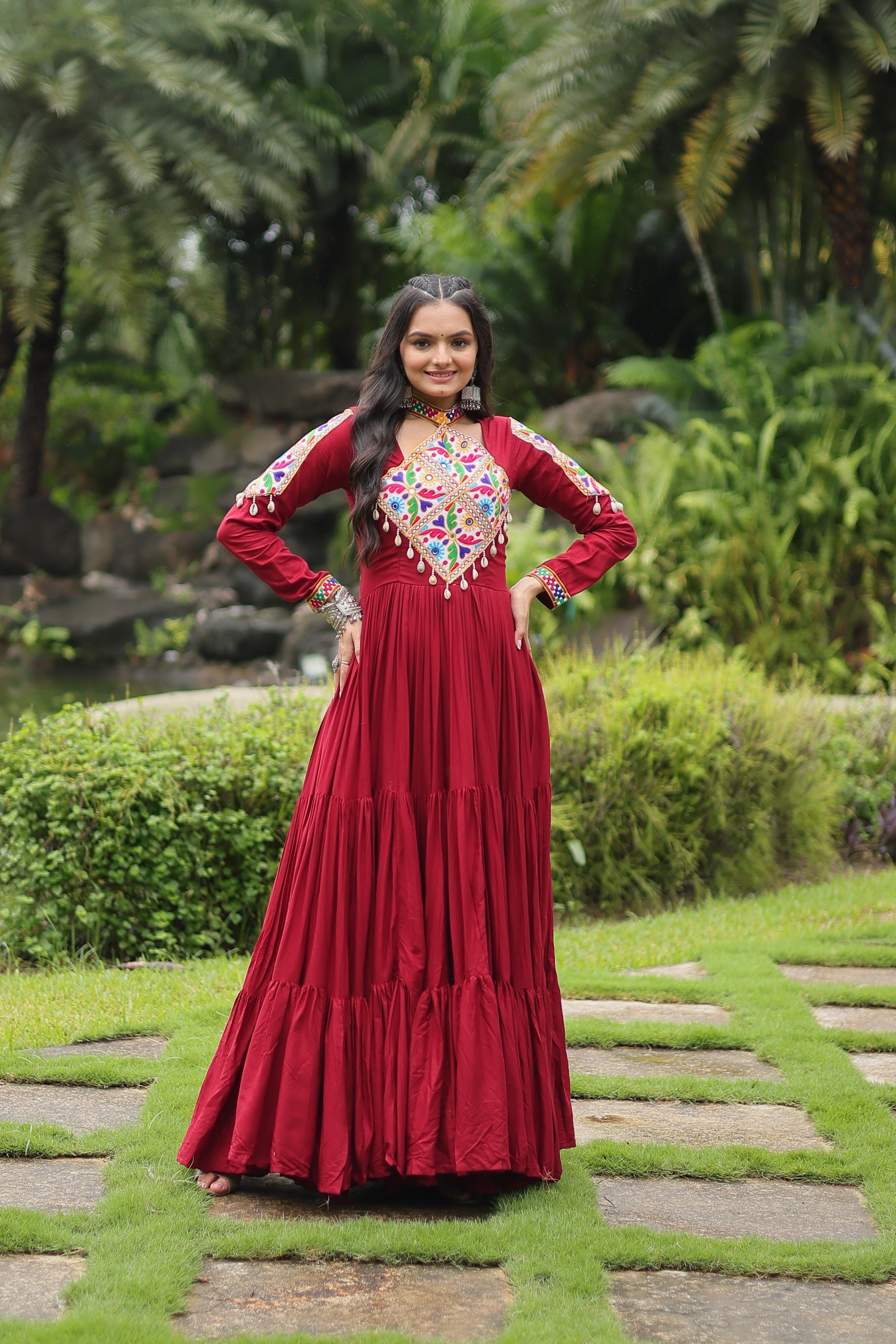 TILTON NAVRATRI SPECIAL KUTCHI GAMTHI WORK GOWN