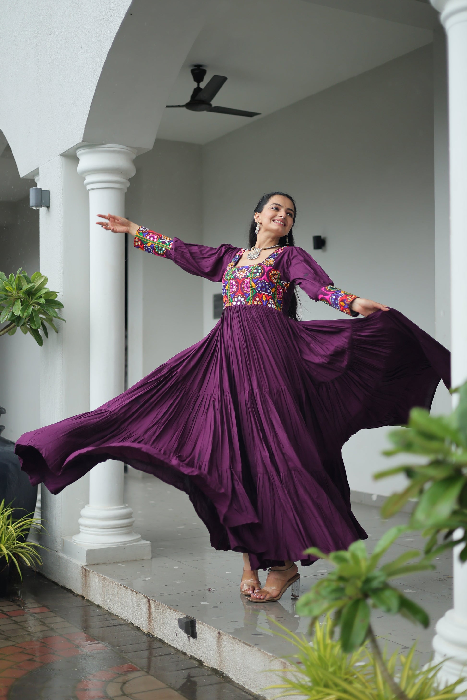 TILTON NAVRATRI SPECIAL GAMTHI KUTCHI WORK RAYON GOWN