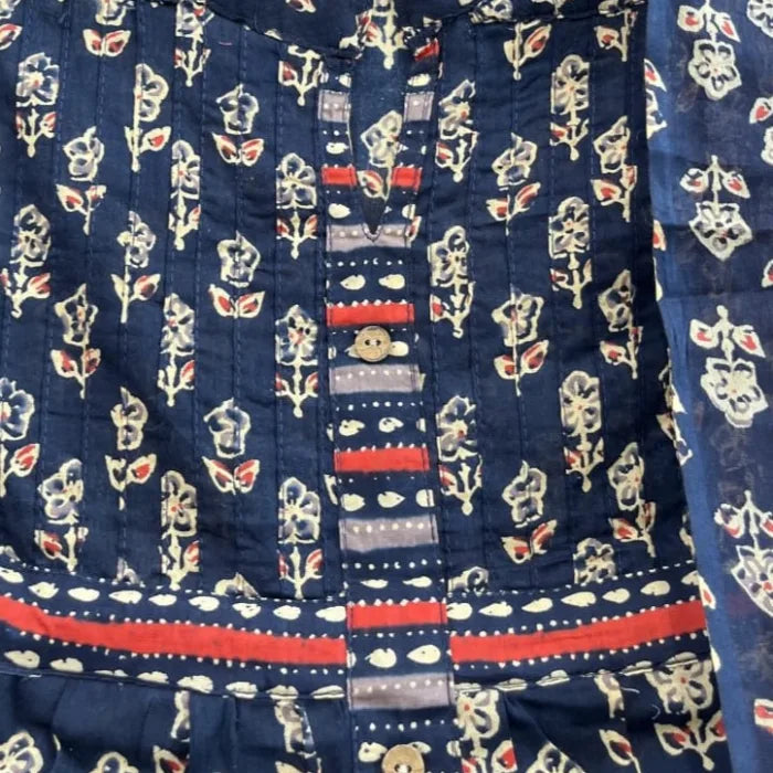 Artisan Hand-Block Printed Pure Cotton Suit Set with Dupatta Elegant Design