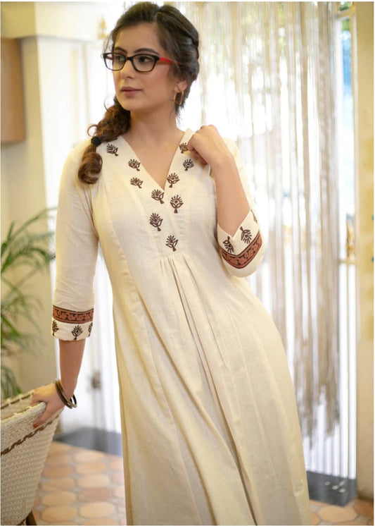 Stylish Pure Cotton Printed Anarkali Kurta Pant Set for Women