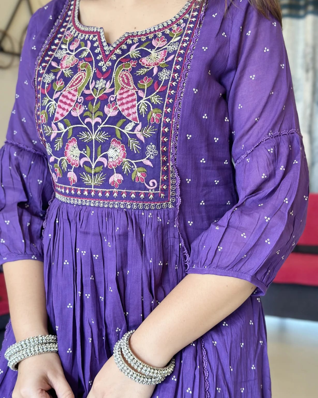 Elegant Purple Cotton Kurta Set for Women - Stylish Ethnic Daily Wear