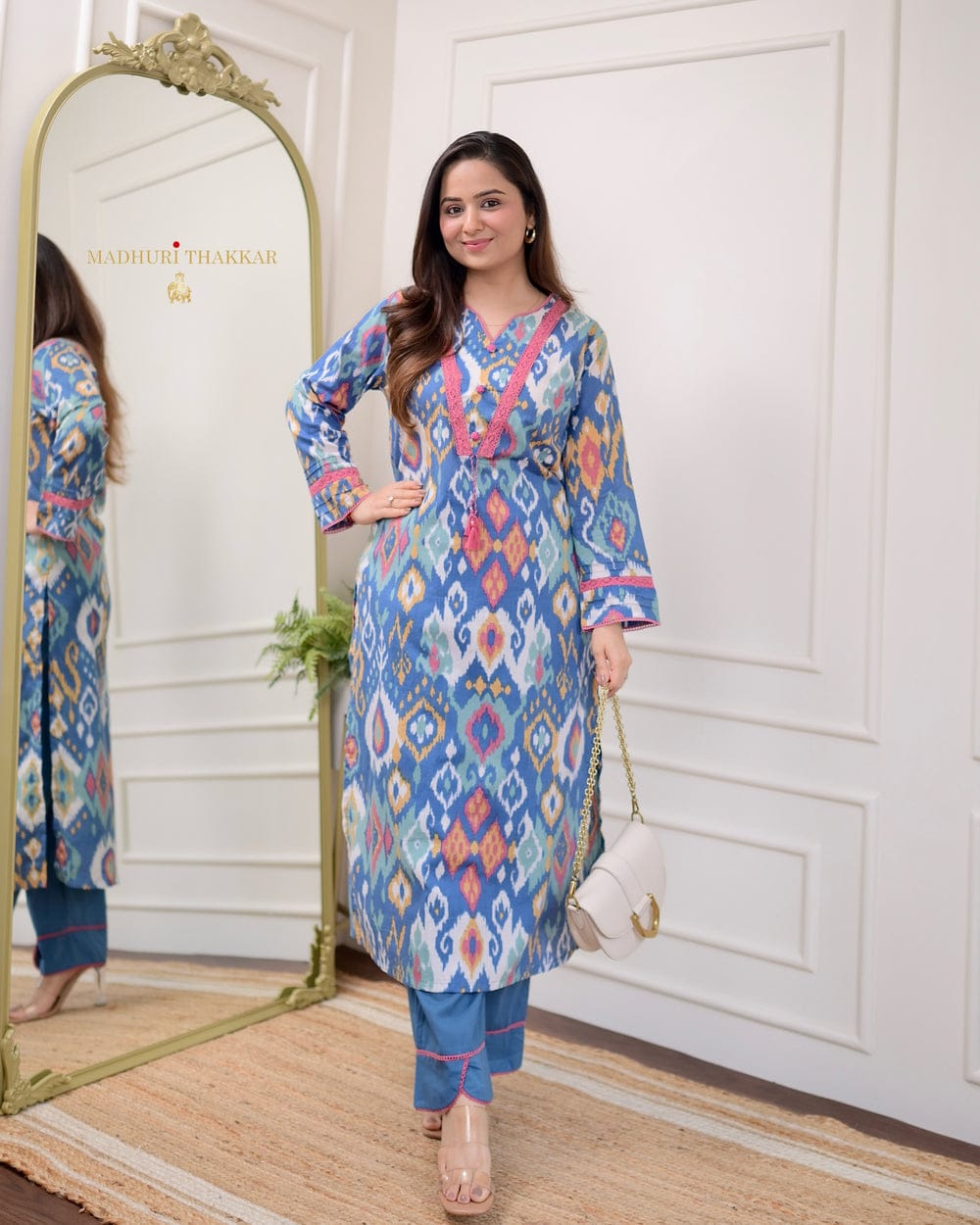 Elegant Premium Cotton Printed Designer Kurti and Bottom Set for Women